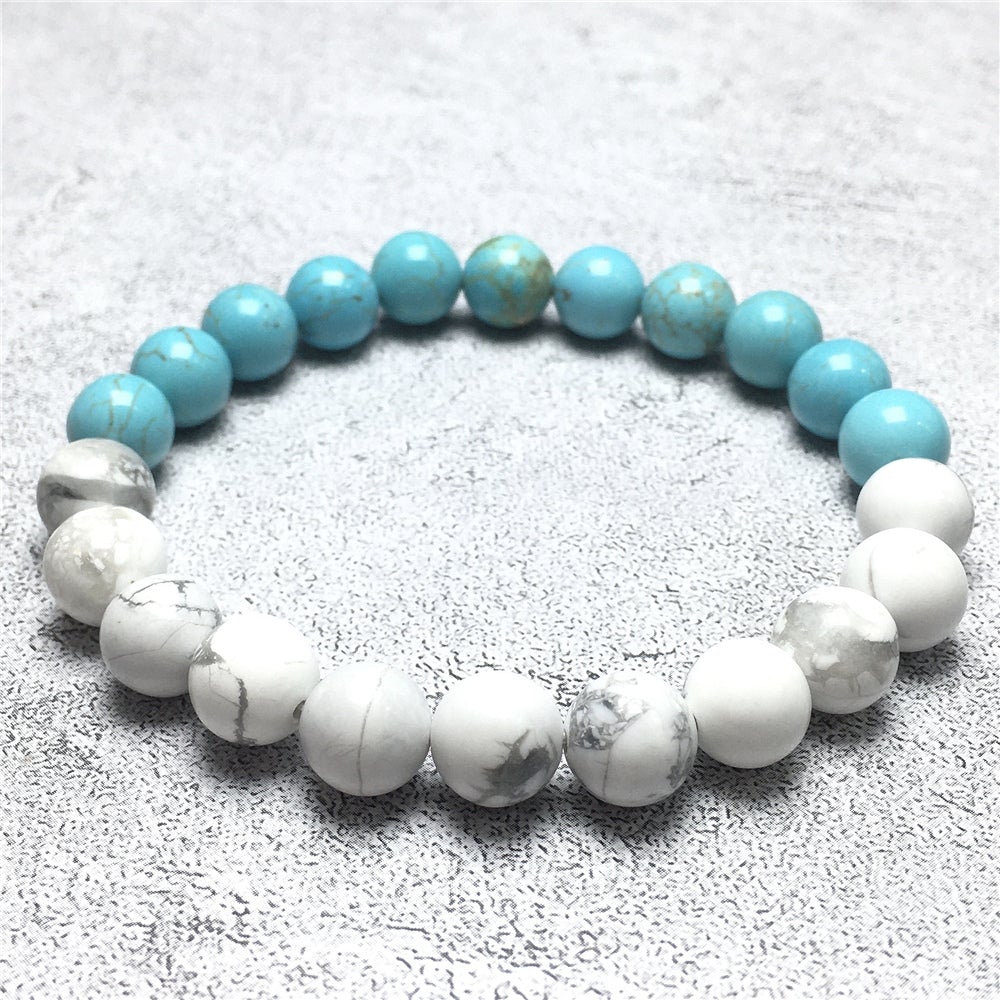 Turquoise Howlite Stretch Beaded Handmade Precious Bracelets Jewelry