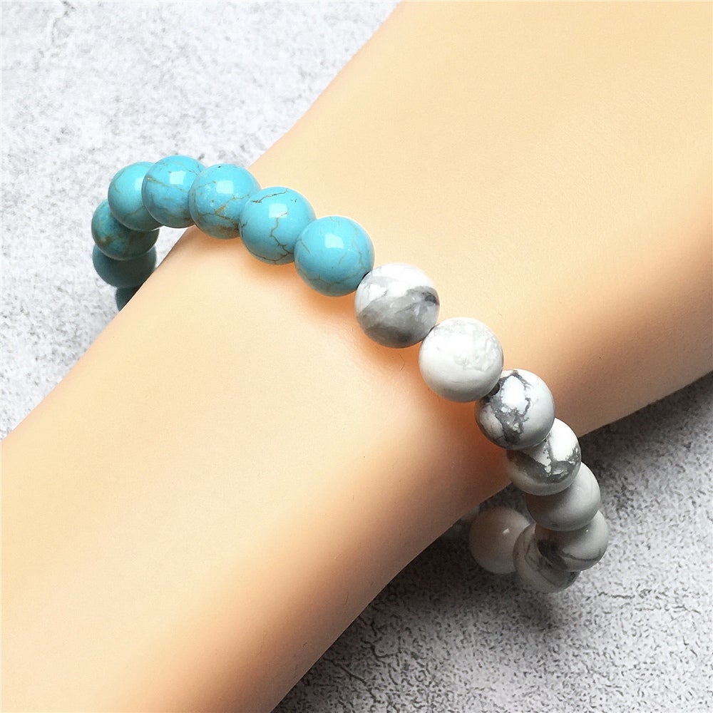 Turquoise Howlite Stretch Beaded Handmade Precious Bracelets Jewelry