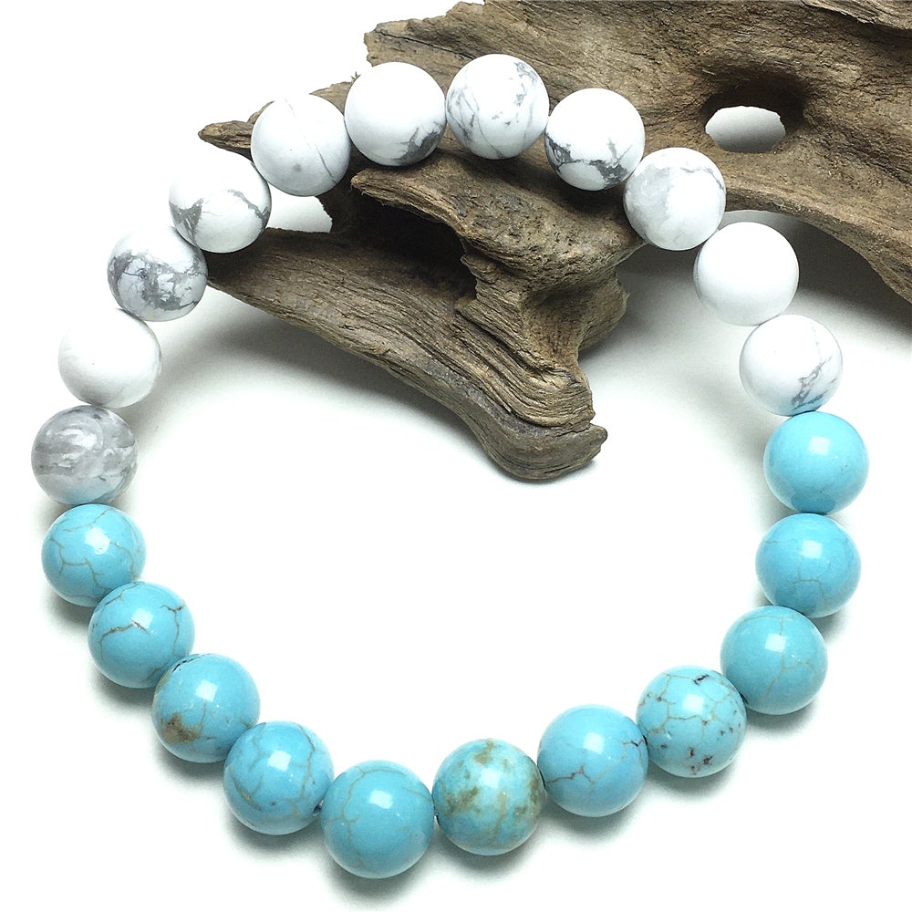 Turquoise Howlite Stretch Beaded Handmade Precious Bracelets Jewelry