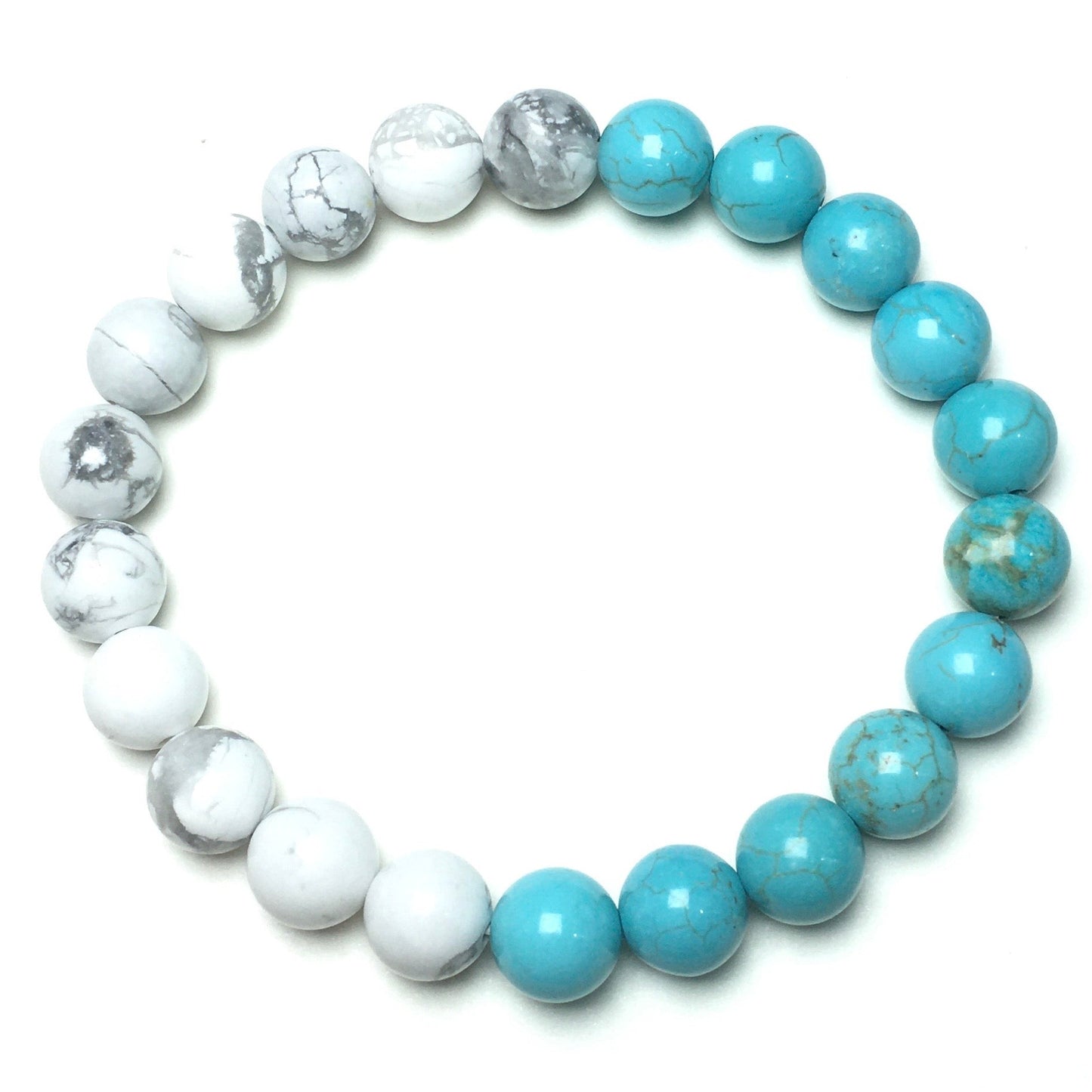 Turquoise Howlite Stretch Beaded Handmade Precious Bracelets Jewelry
