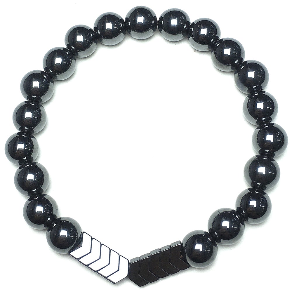 Hematite Beads Women Men Bracelets Bangle Healing Balance Yoga Arrow Bracelet Charm