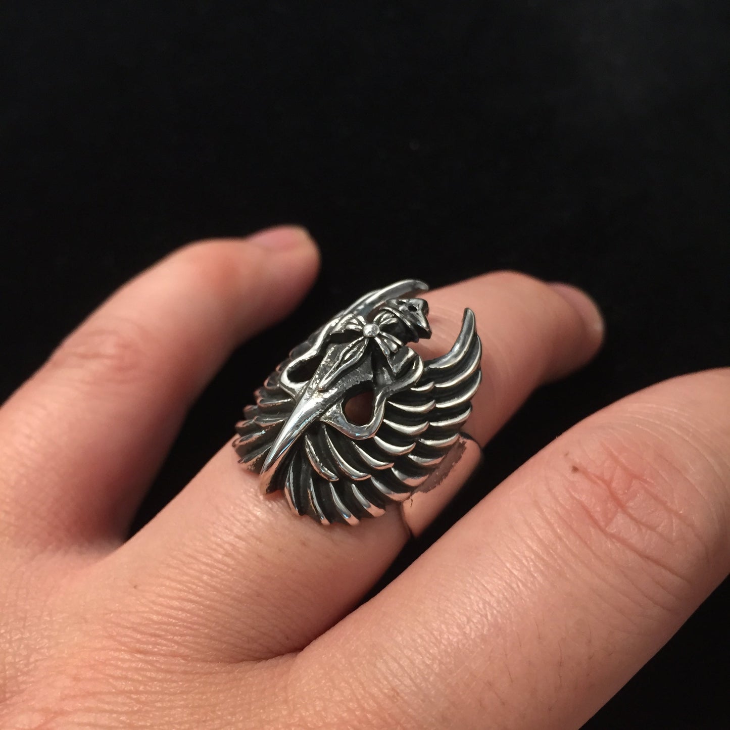 Retro 925 Silver Wings Ring