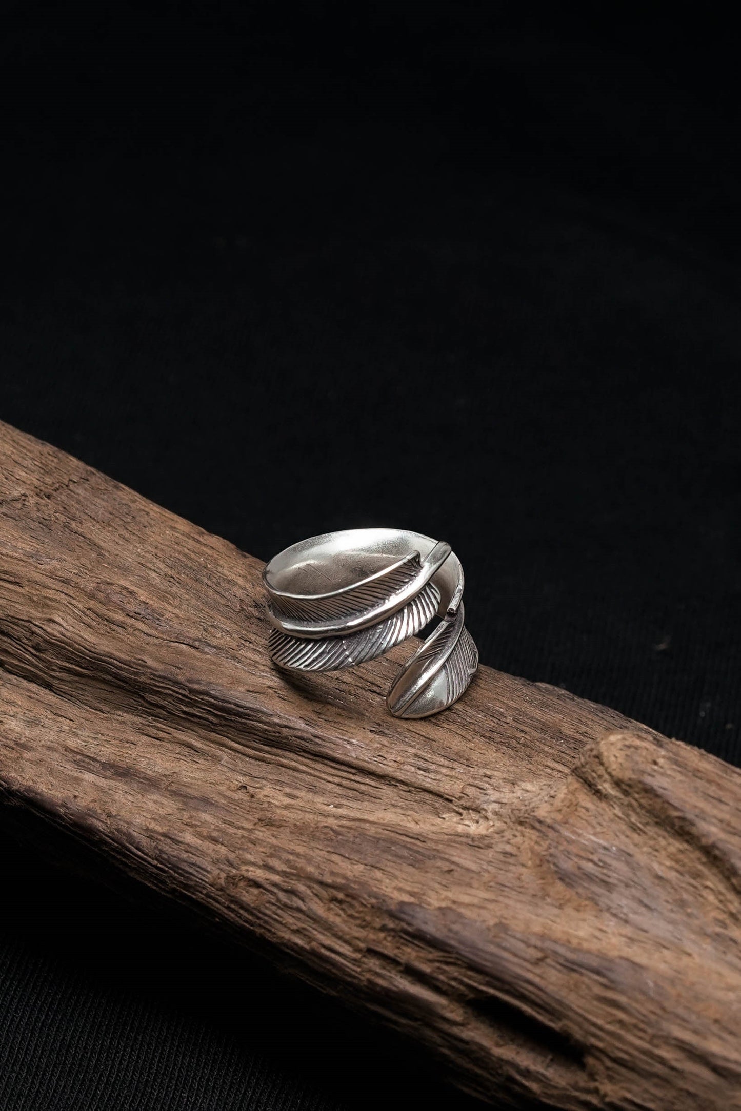 925 Sterling Silver Feather Ring