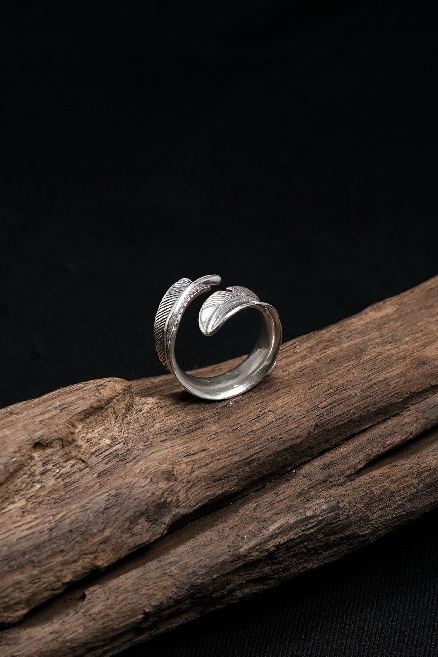 925 Sterling Silver Feather Ring