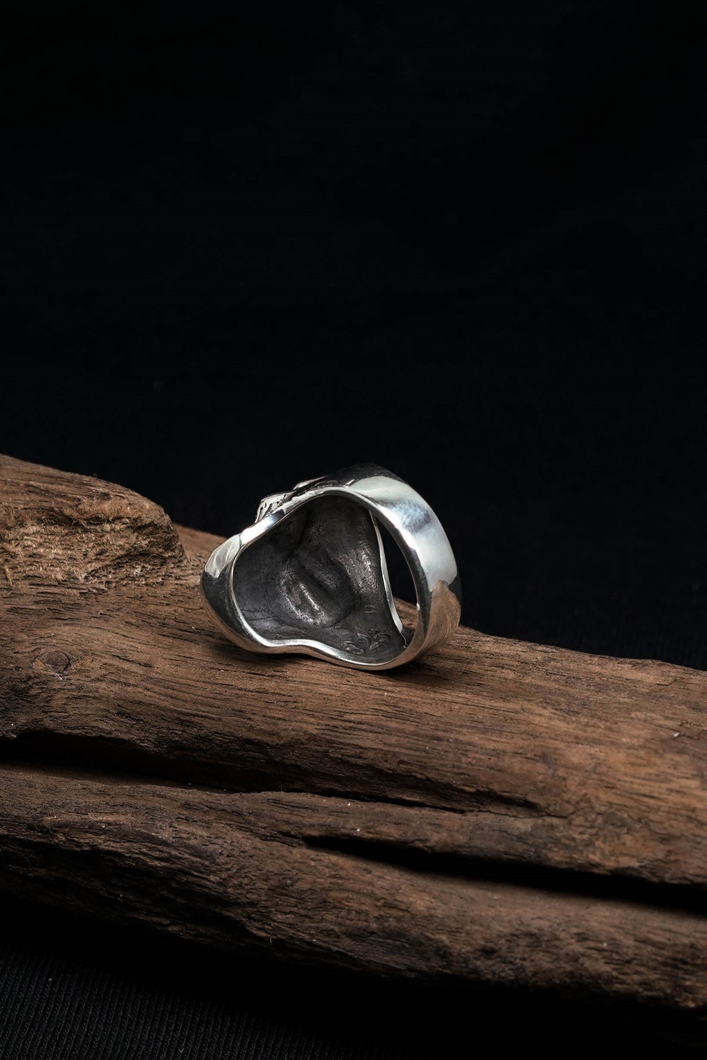 Vintage 925 Sterling Silver Gothic Skeleton Ring Rock