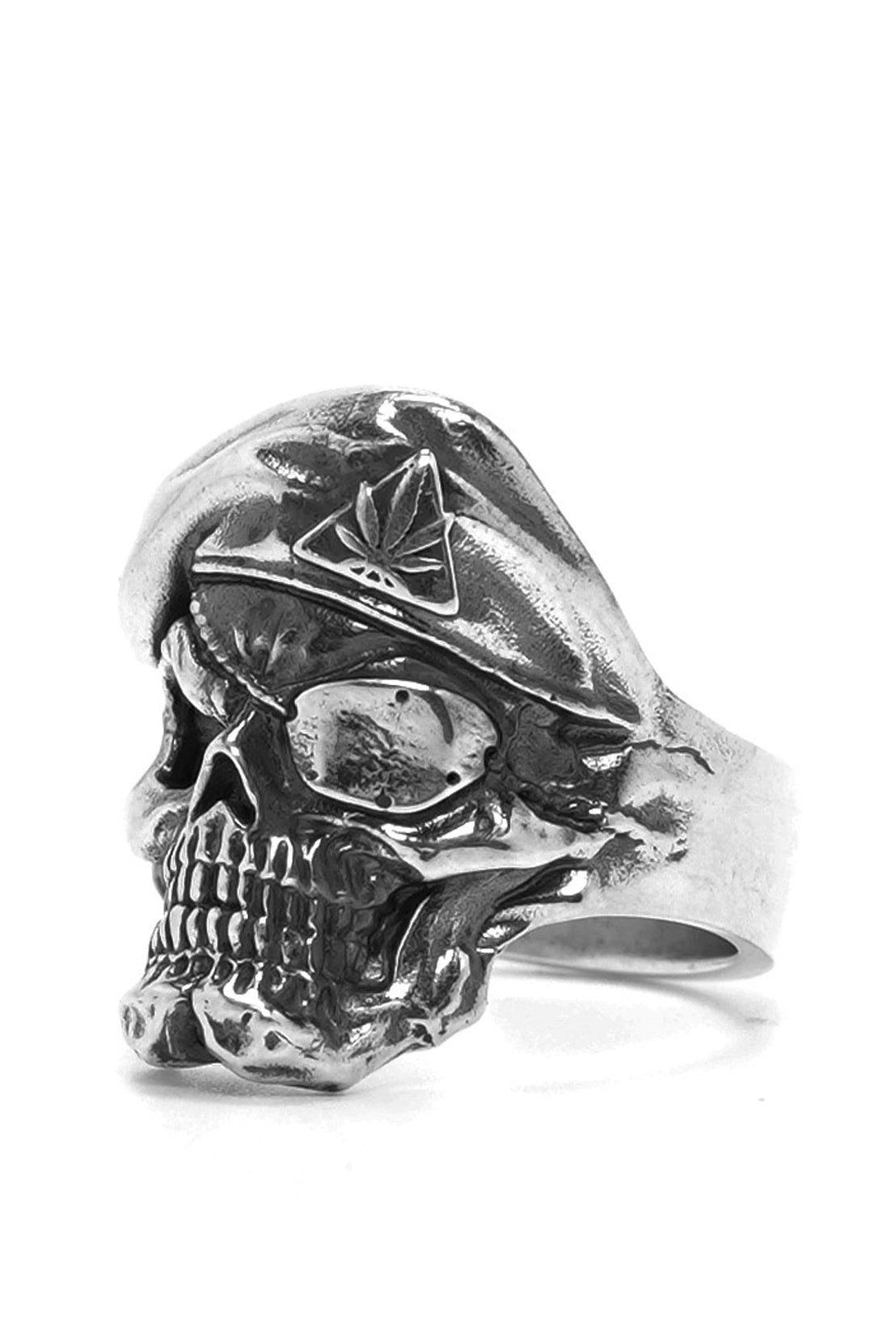 Navy Pirate Captain Retro Sterling Silver Skull Ring