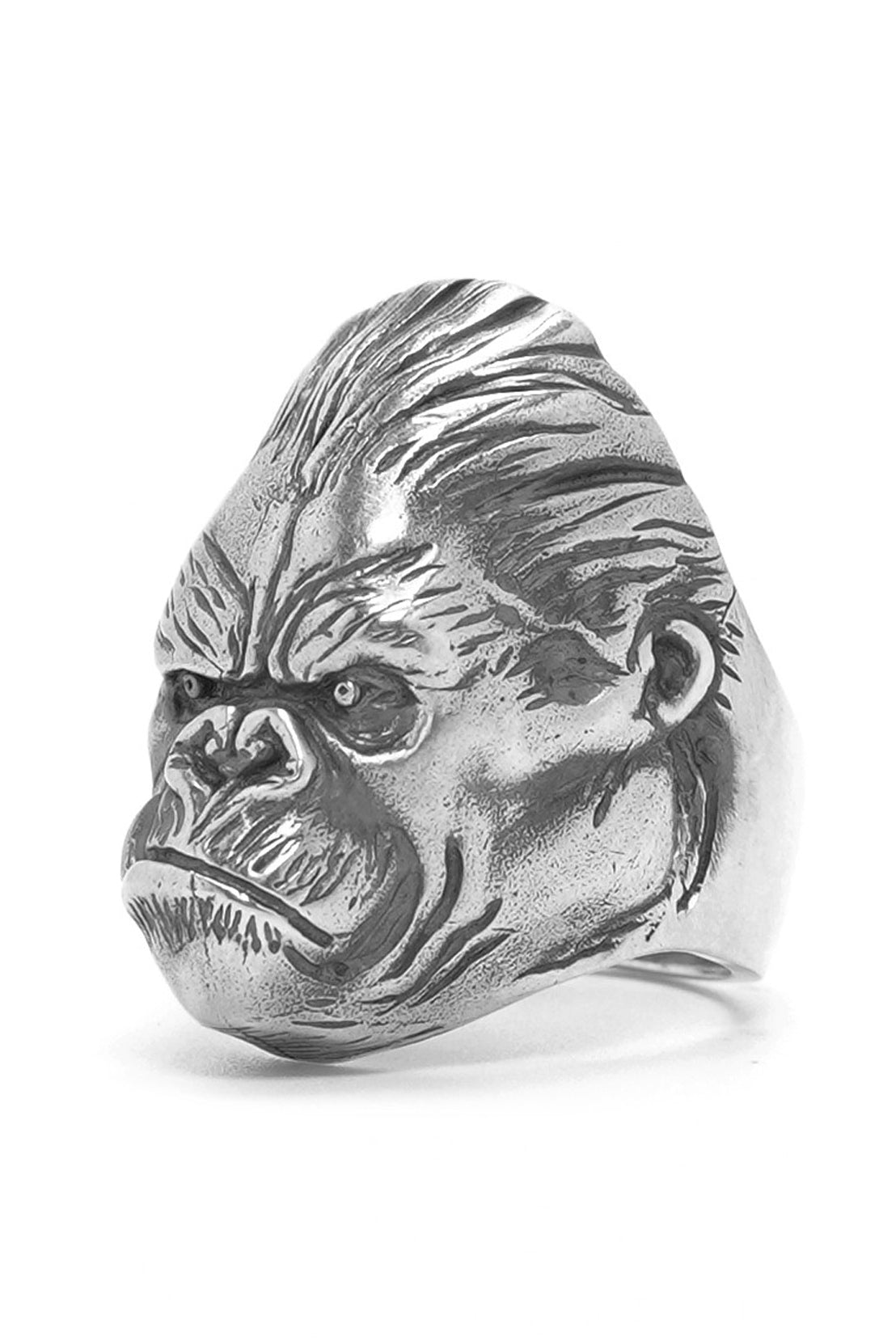 Retro 925 Sterling Silver King Kong Animal Ring for Women Men