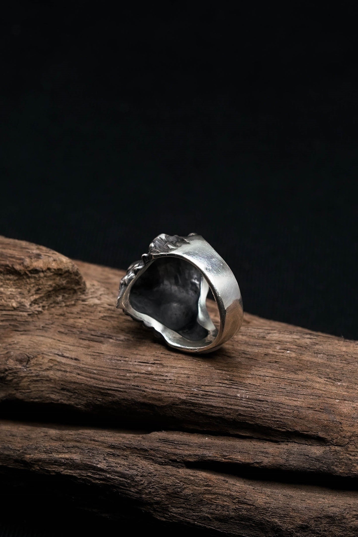 Retro 925 Sterling Silver Ring Men's Personality Carved Lion Jewelry