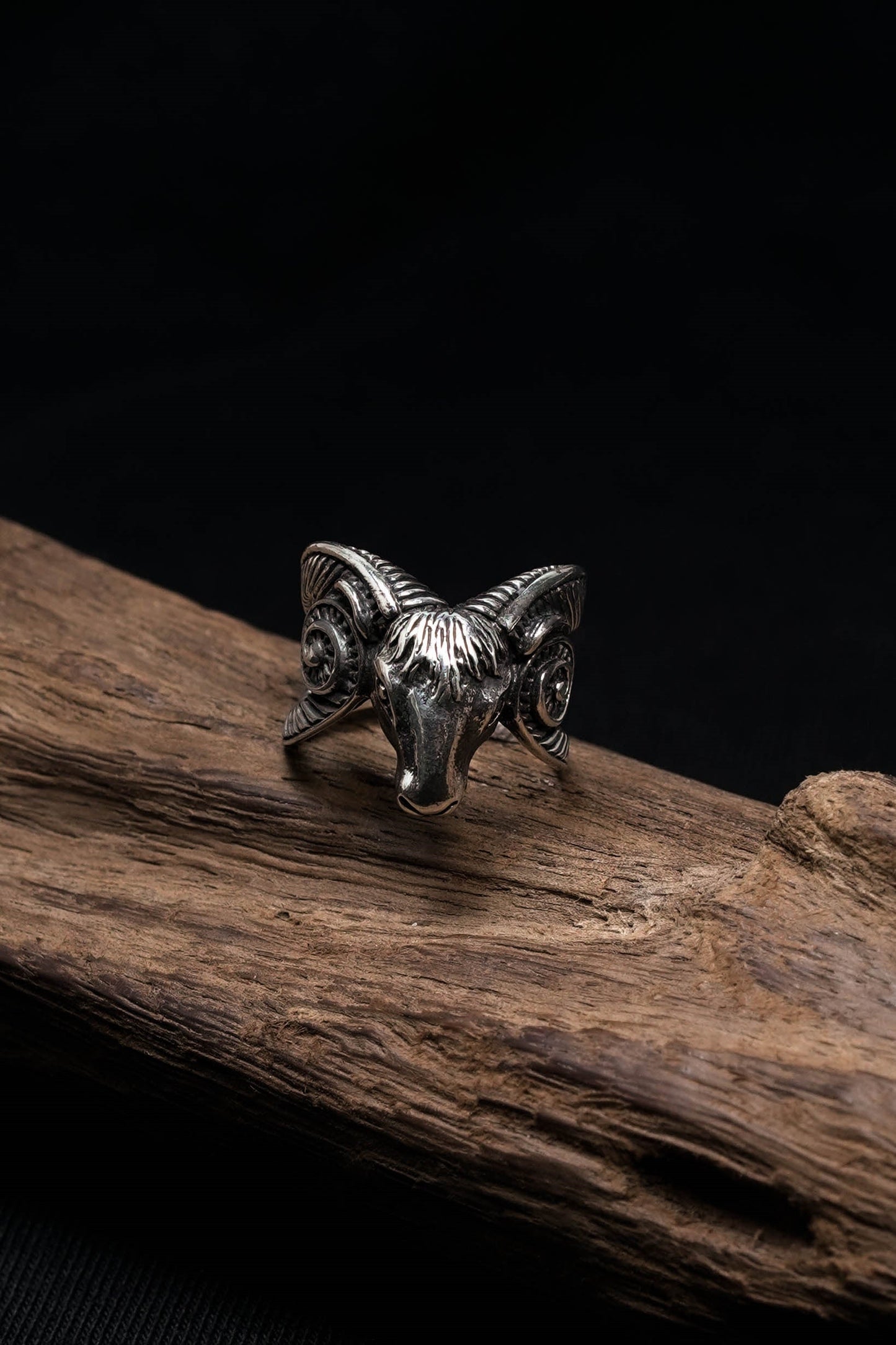 Vintage Rams Head Ring 925 Solid Sterling Silver