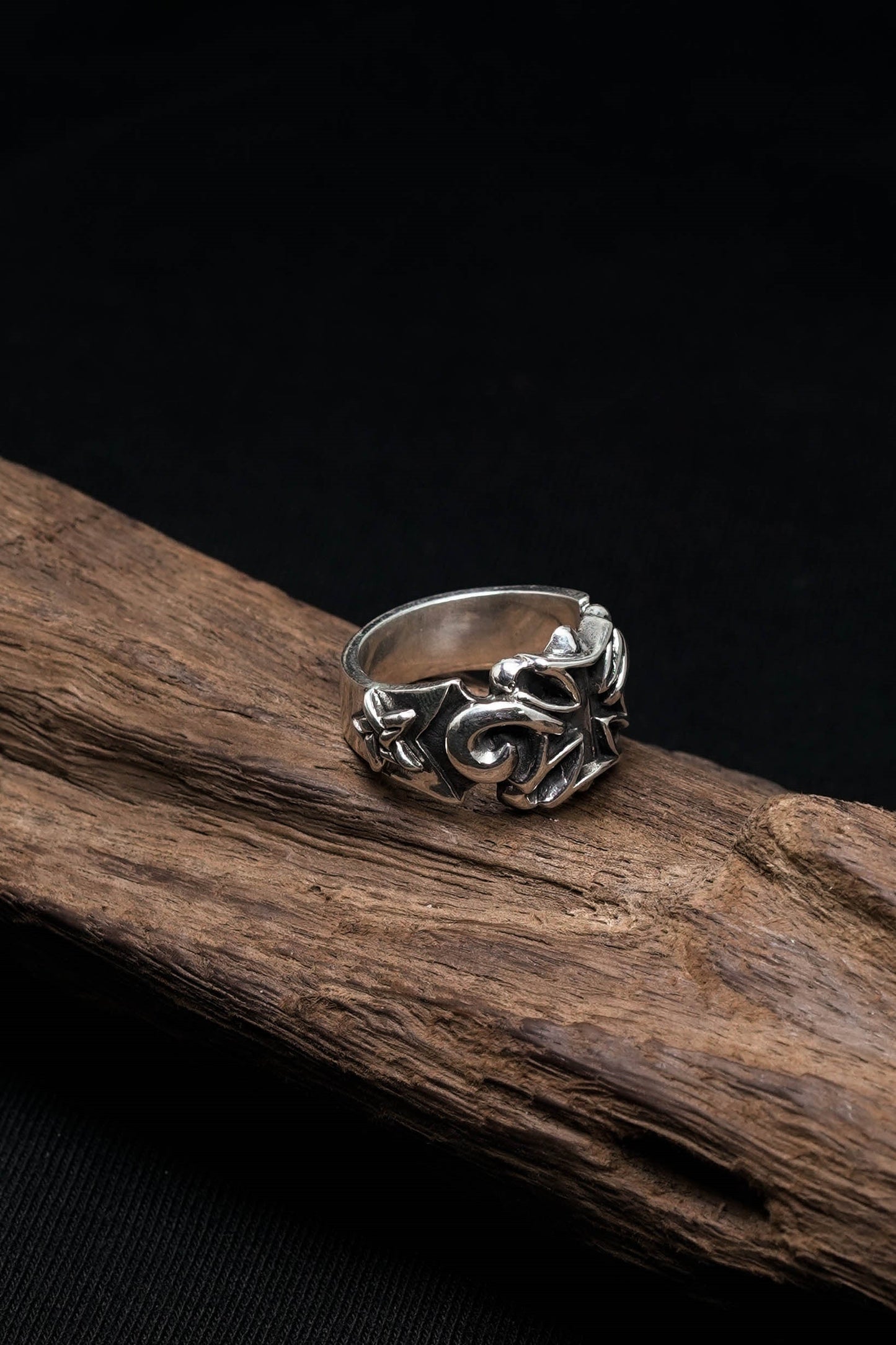 Gothic Iron Cross Vintage Sterling Silver Men Ring