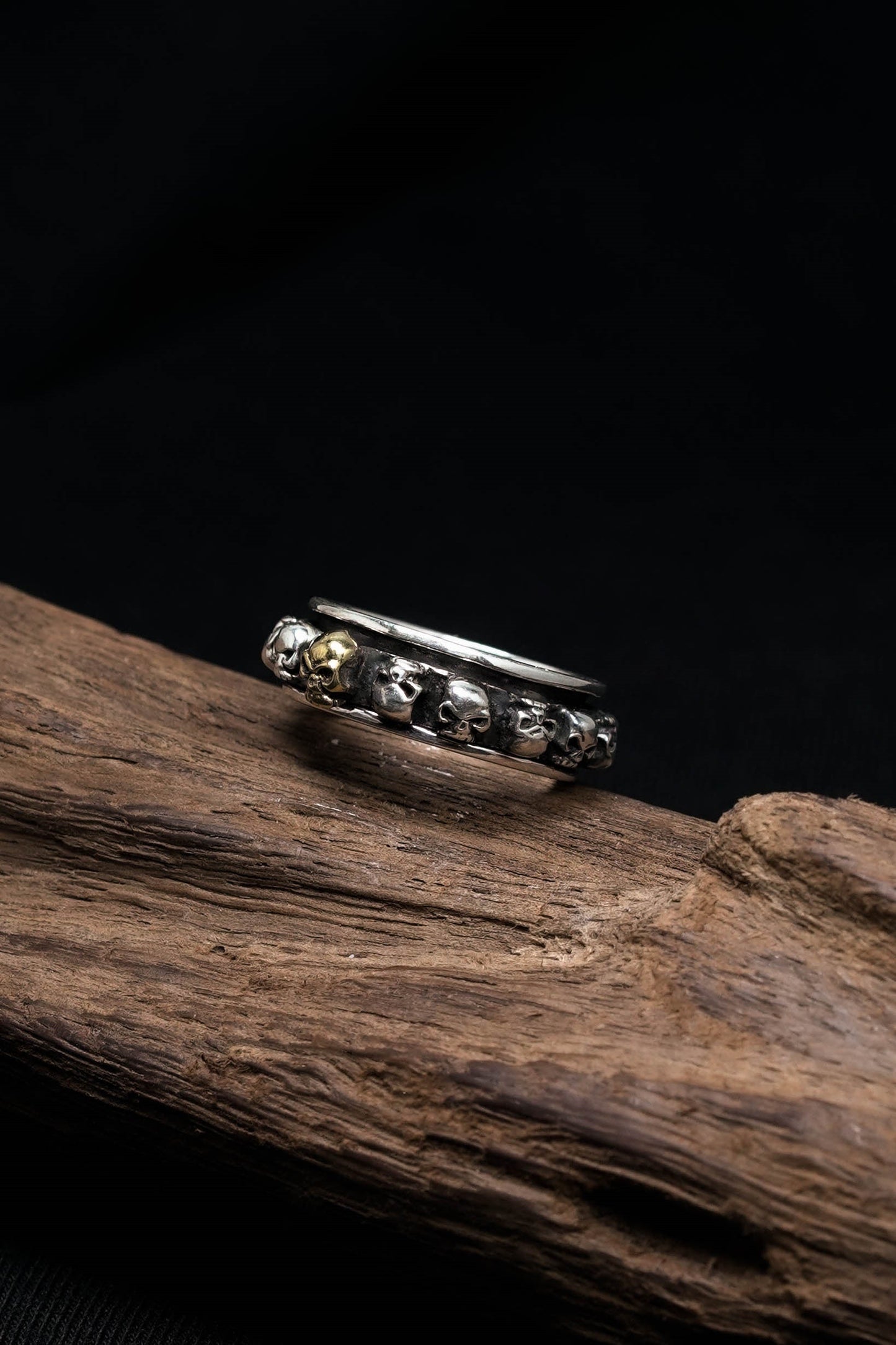Retro Silver Skeleton Skull Ring