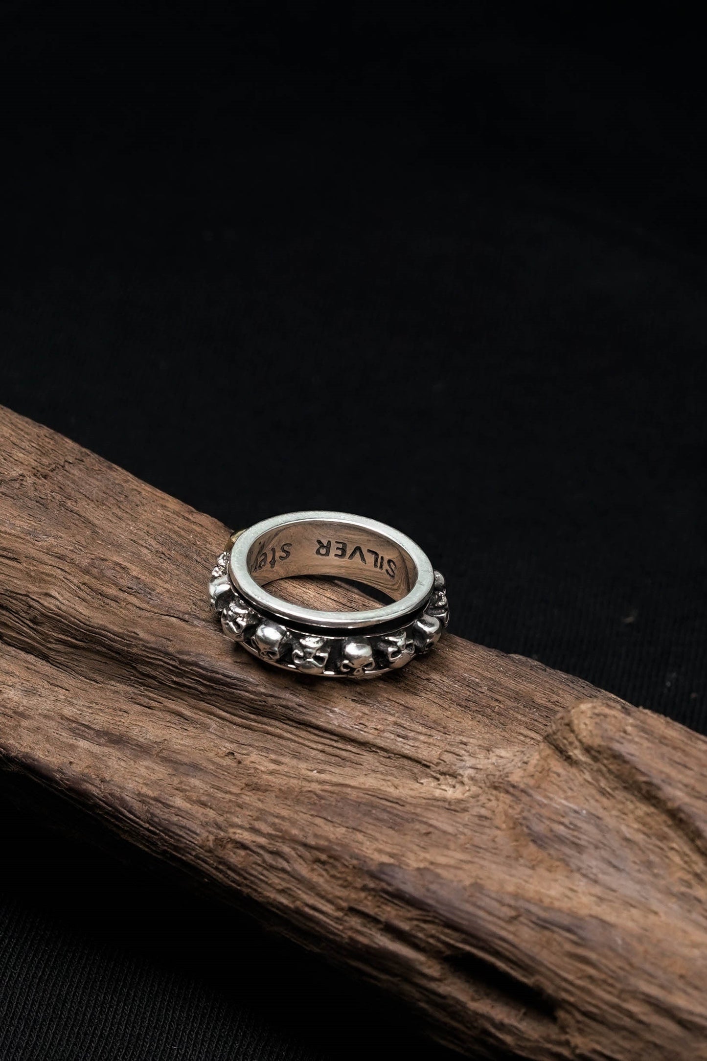 Retro Silver Skeleton Skull Ring