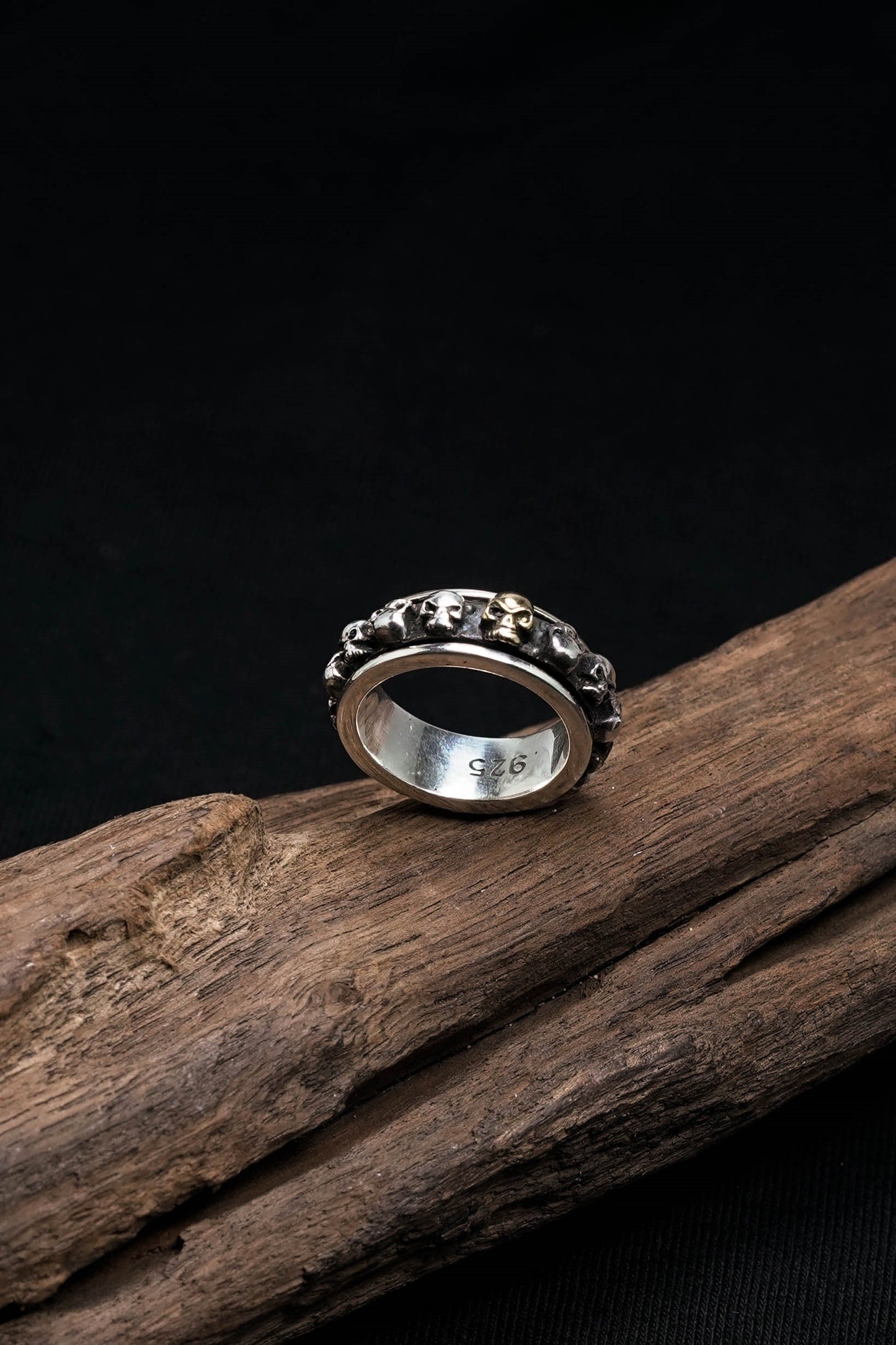 Retro Silver Skeleton Skull Ring