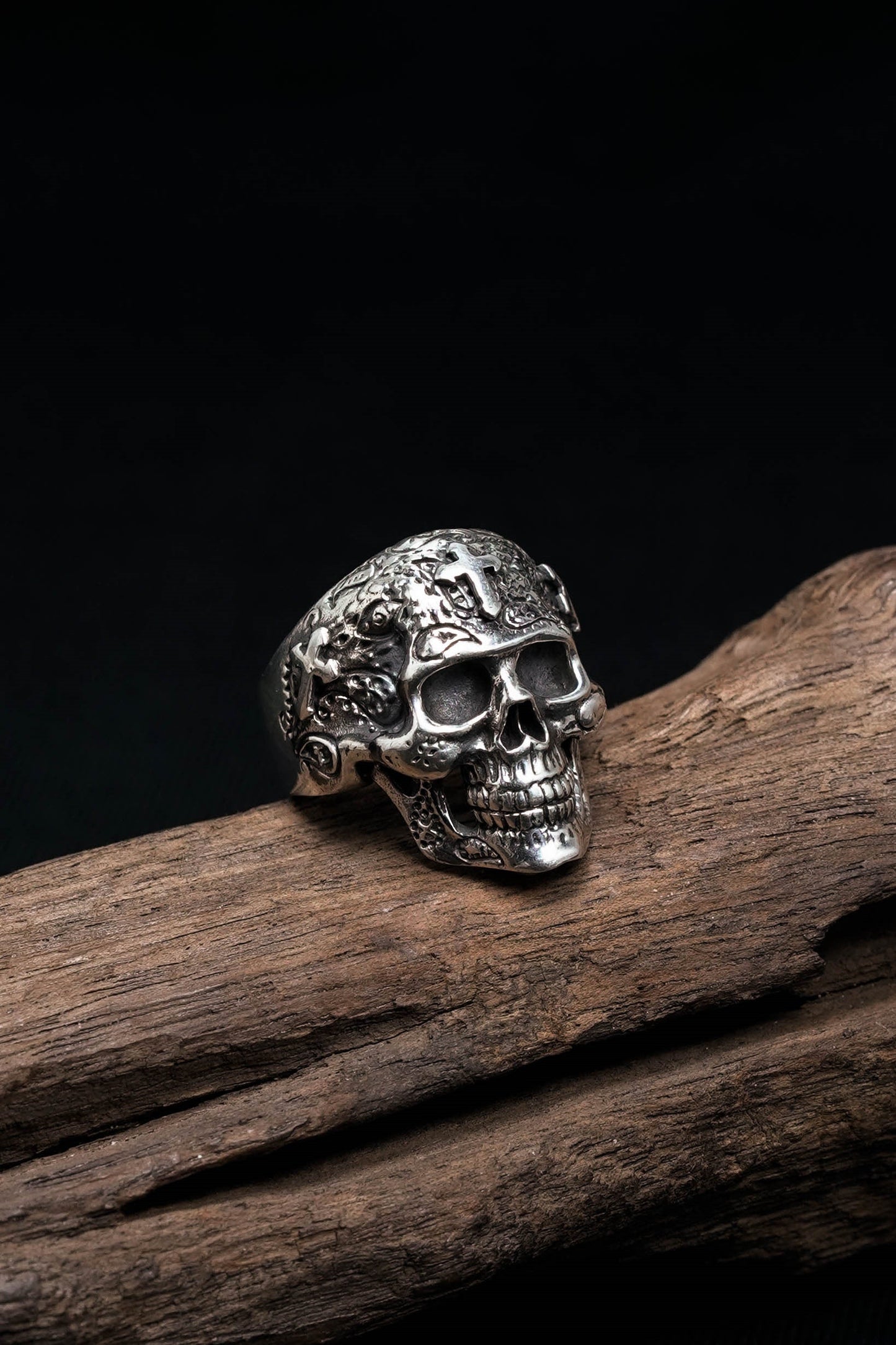 Cross Skull 925 Sterling Silver Retro Ring