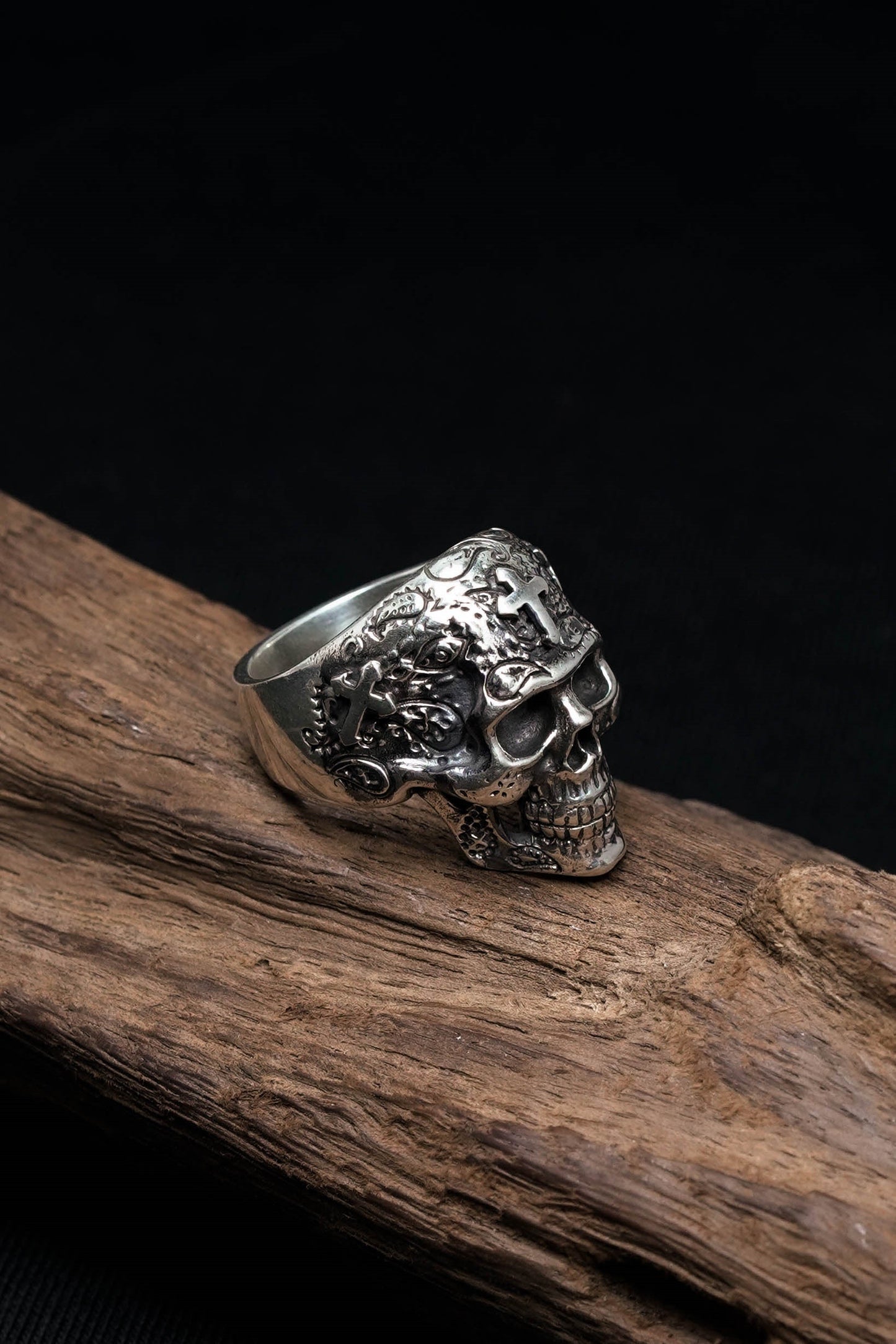 Cross Skull 925 Sterling Silver Retro Ring