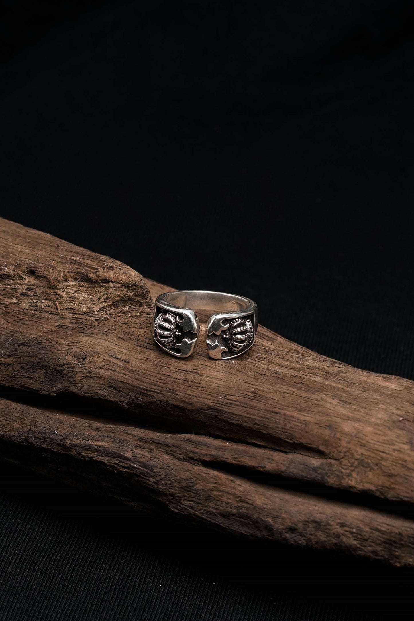 Retro 925 Silver Crown Open Ring