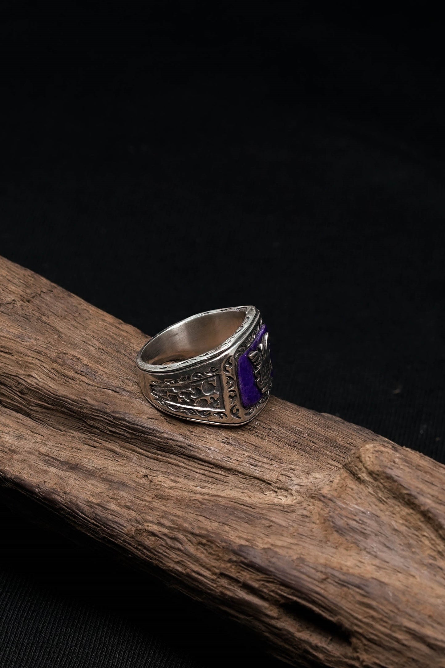 Lapis Onyx Eagle 925 Sterling Silver Retro Ring