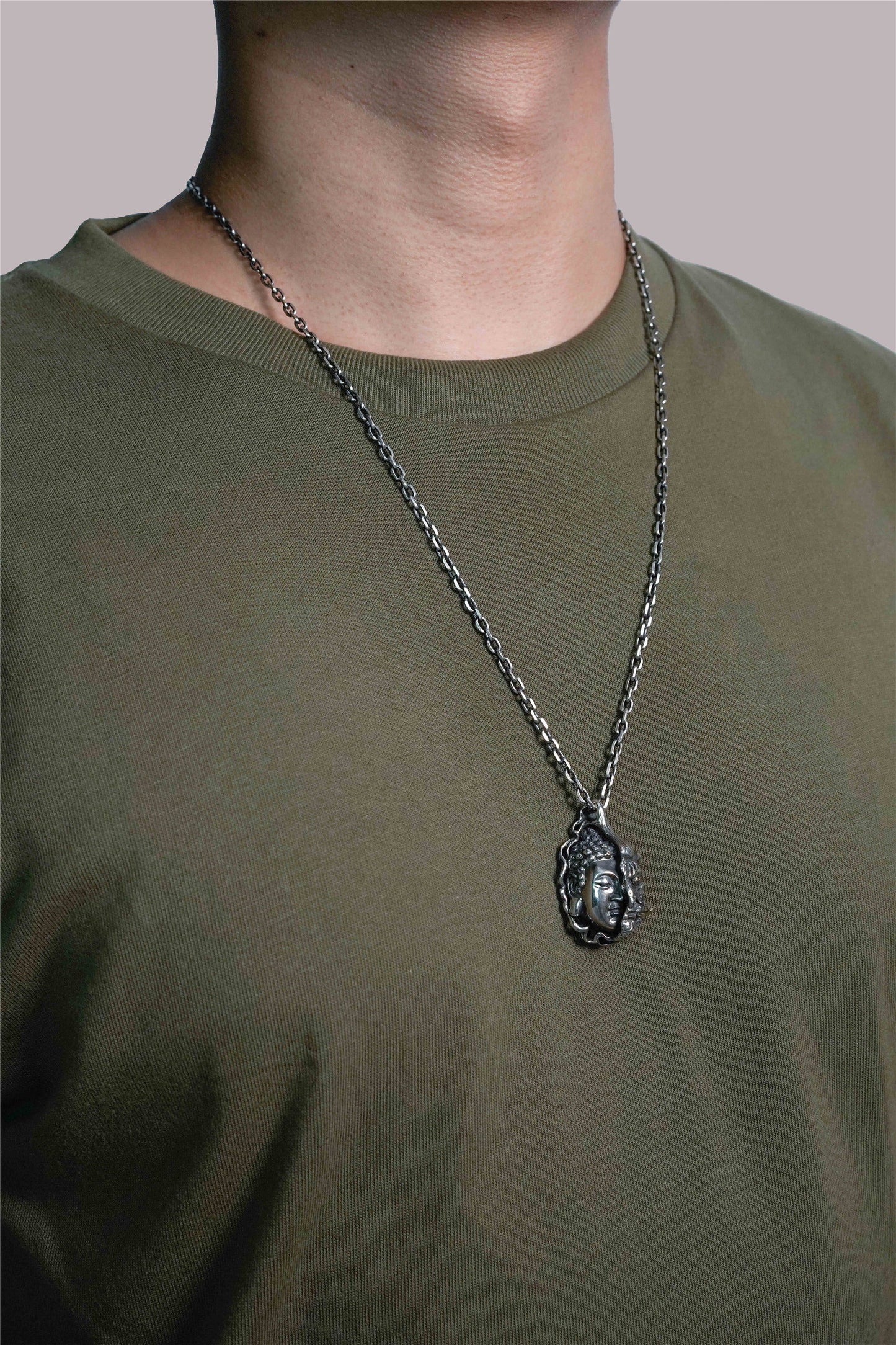Retro 925 Sterling Silver Buddhism Buddha Pendant