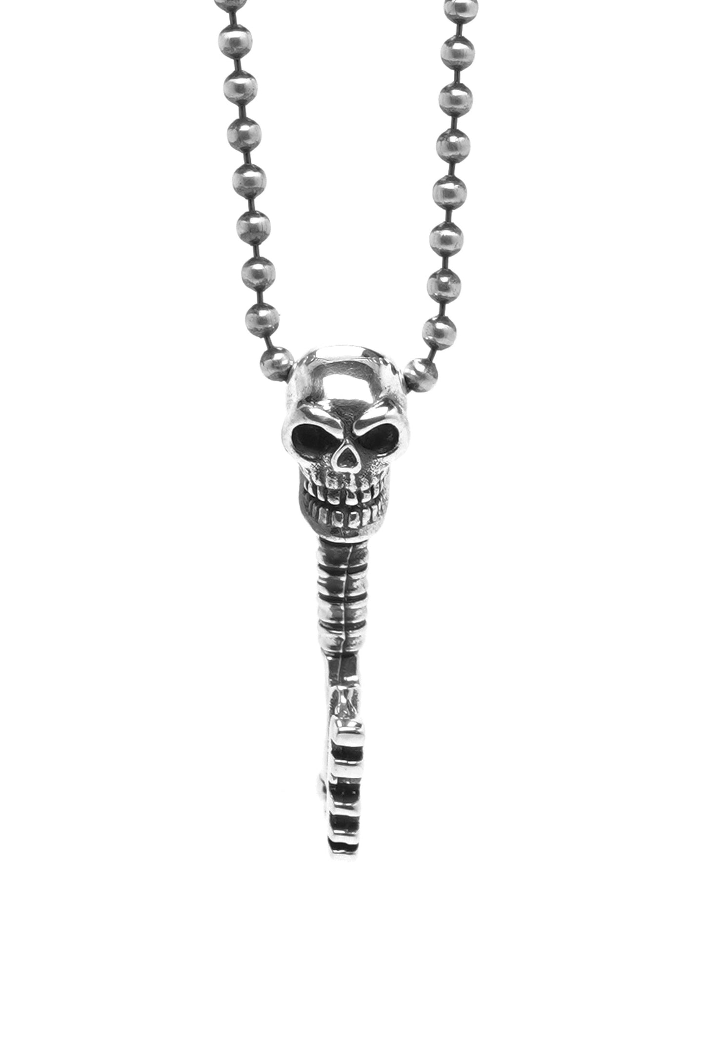 Retro Skull 925 Sterling Silver Key Pendant