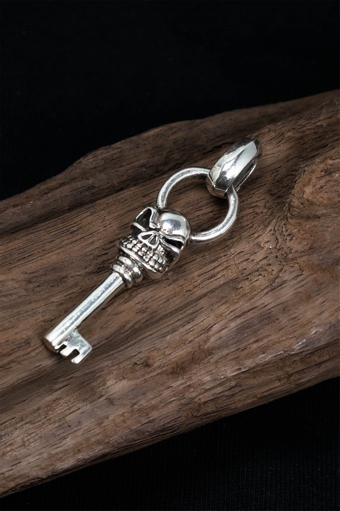 Antique Skull Key 925 Silver Pendant