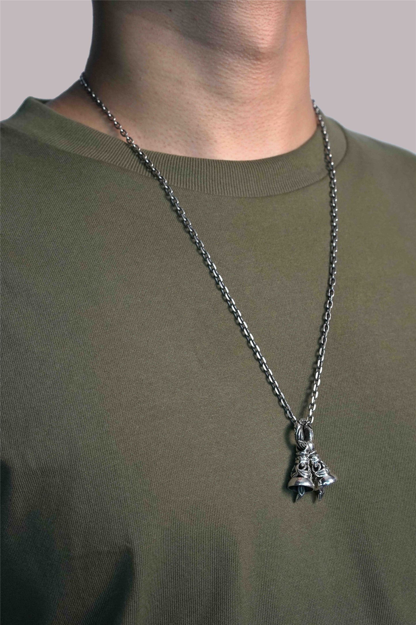 Retro Sterling Silver Hollow Bell pendant