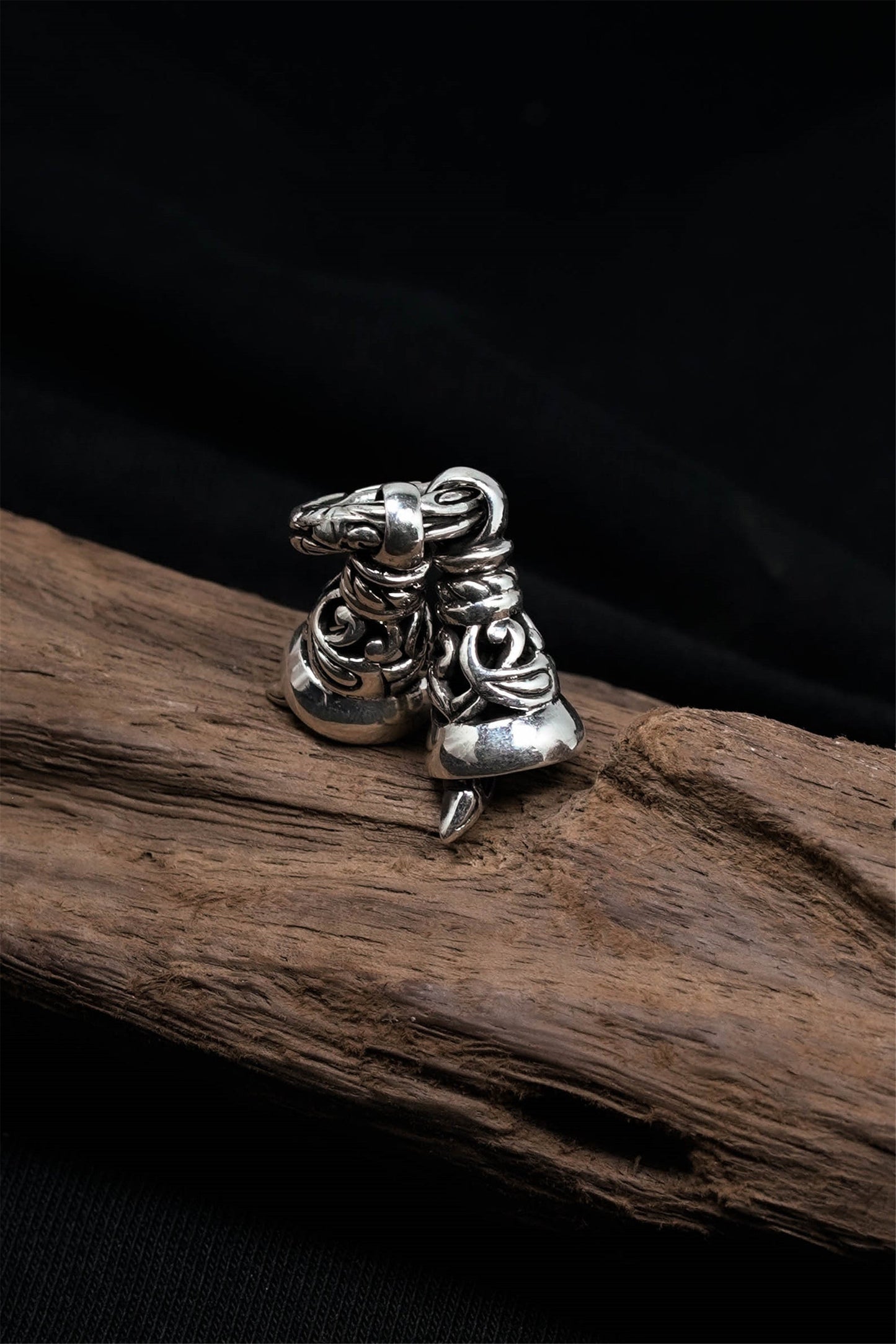 Retro Sterling Silver Hollow Bell pendant