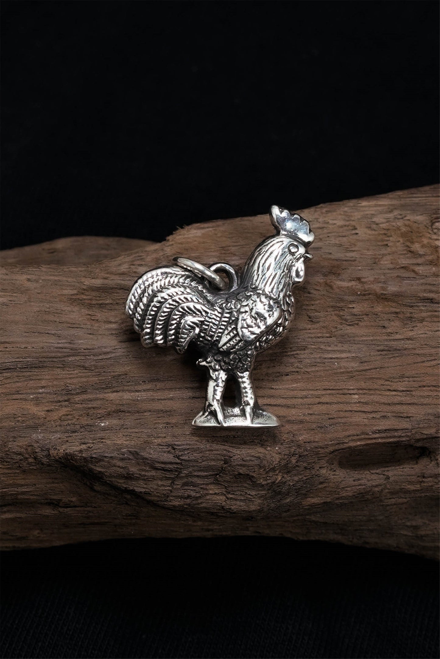 Retro Rooster 925 Sterling Silver Pendant