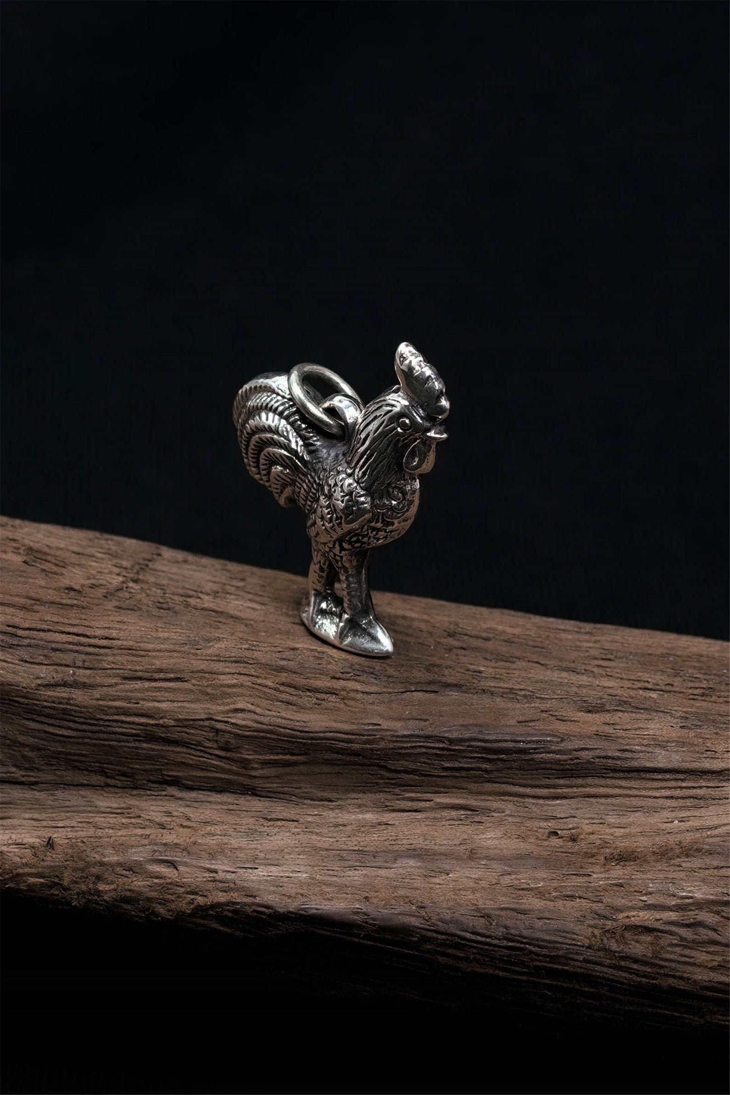 Retro Rooster 925 Sterling Silver Pendant