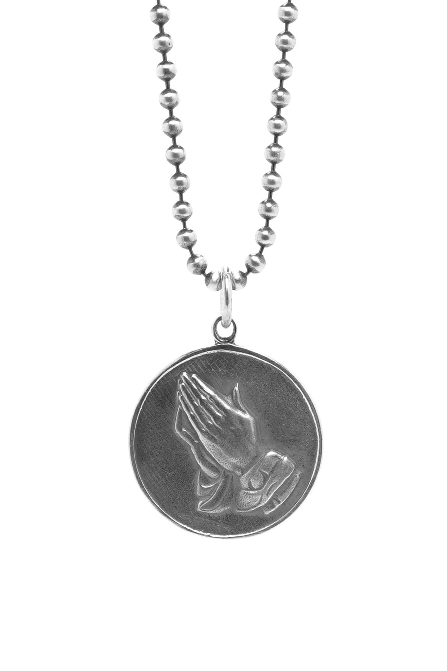 Prayer Hand Pendant Retro 925 Sterling Silver