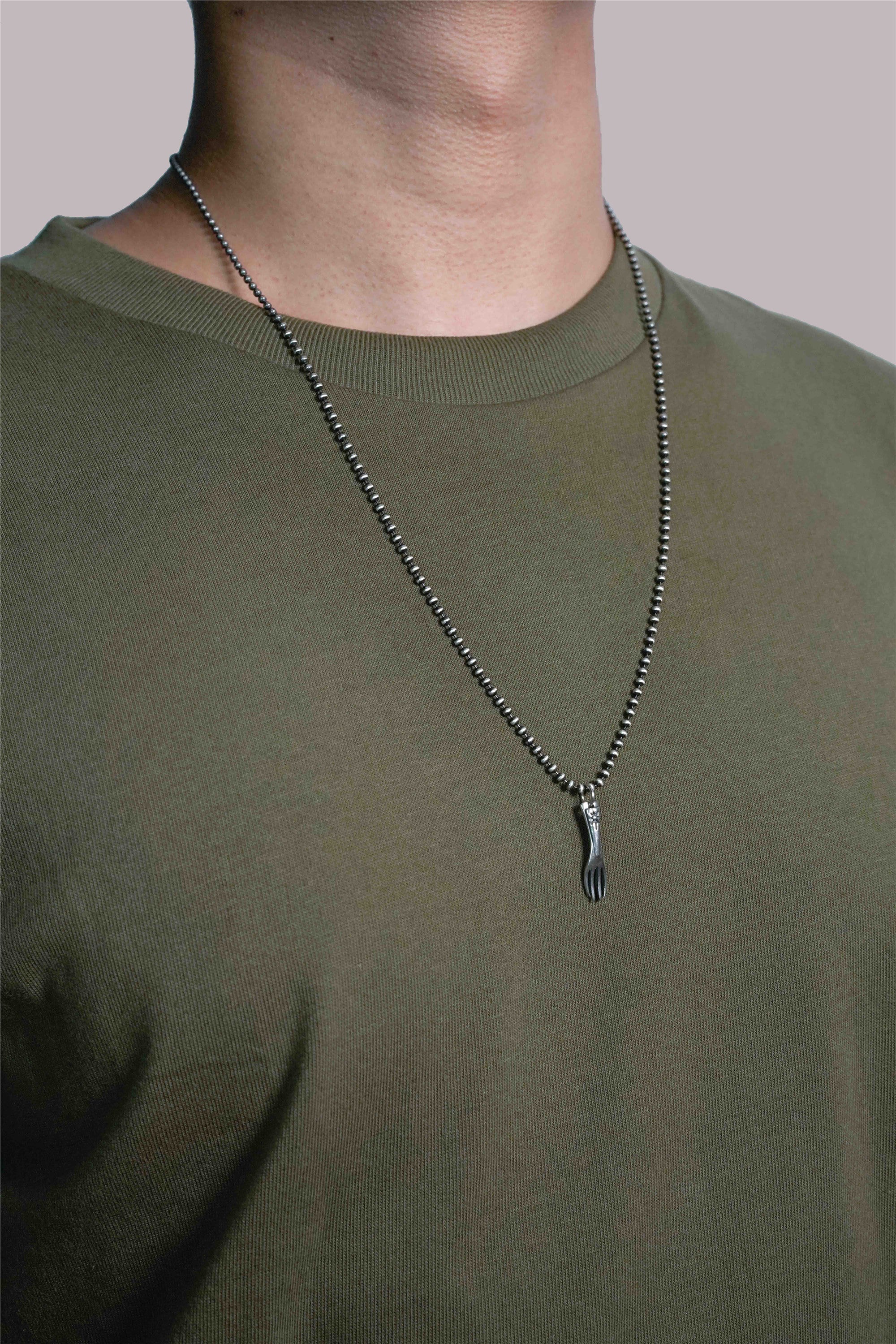 Retro Fork 925 Sterling Silver Pendant