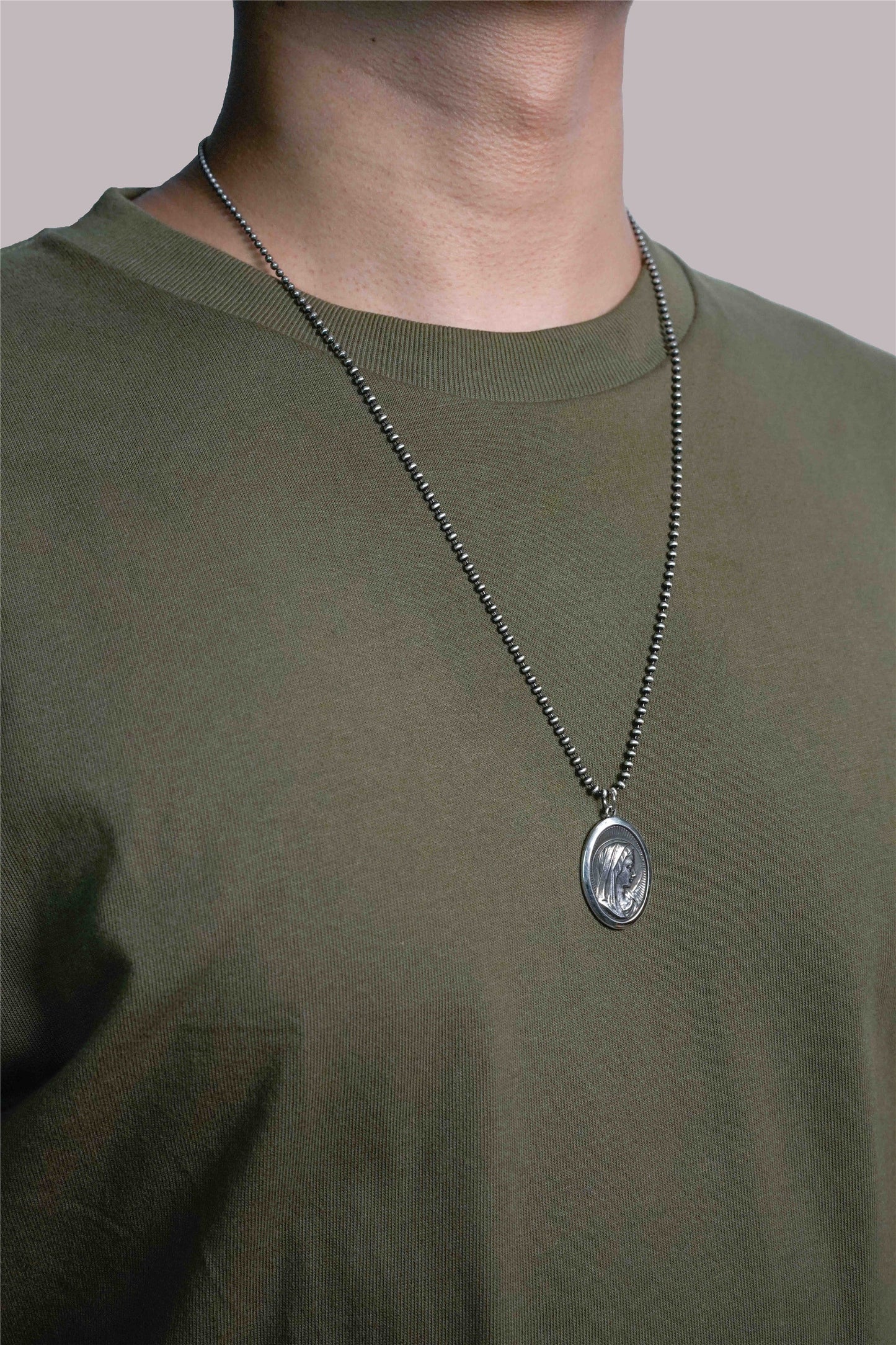 Retro 925 Silver Virgin Mary Couple Pendant