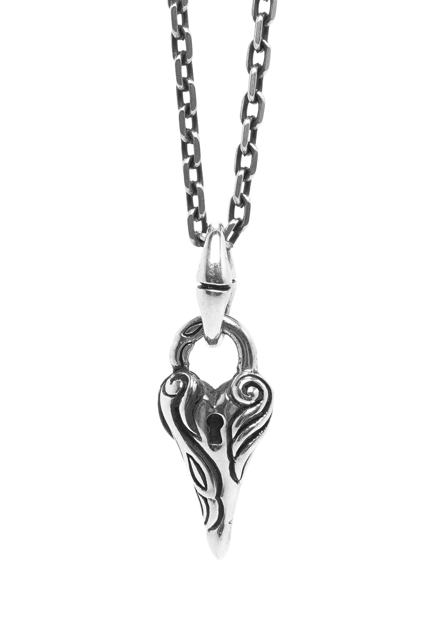 Retro Love Heart Pendant 925 Sterling Silver