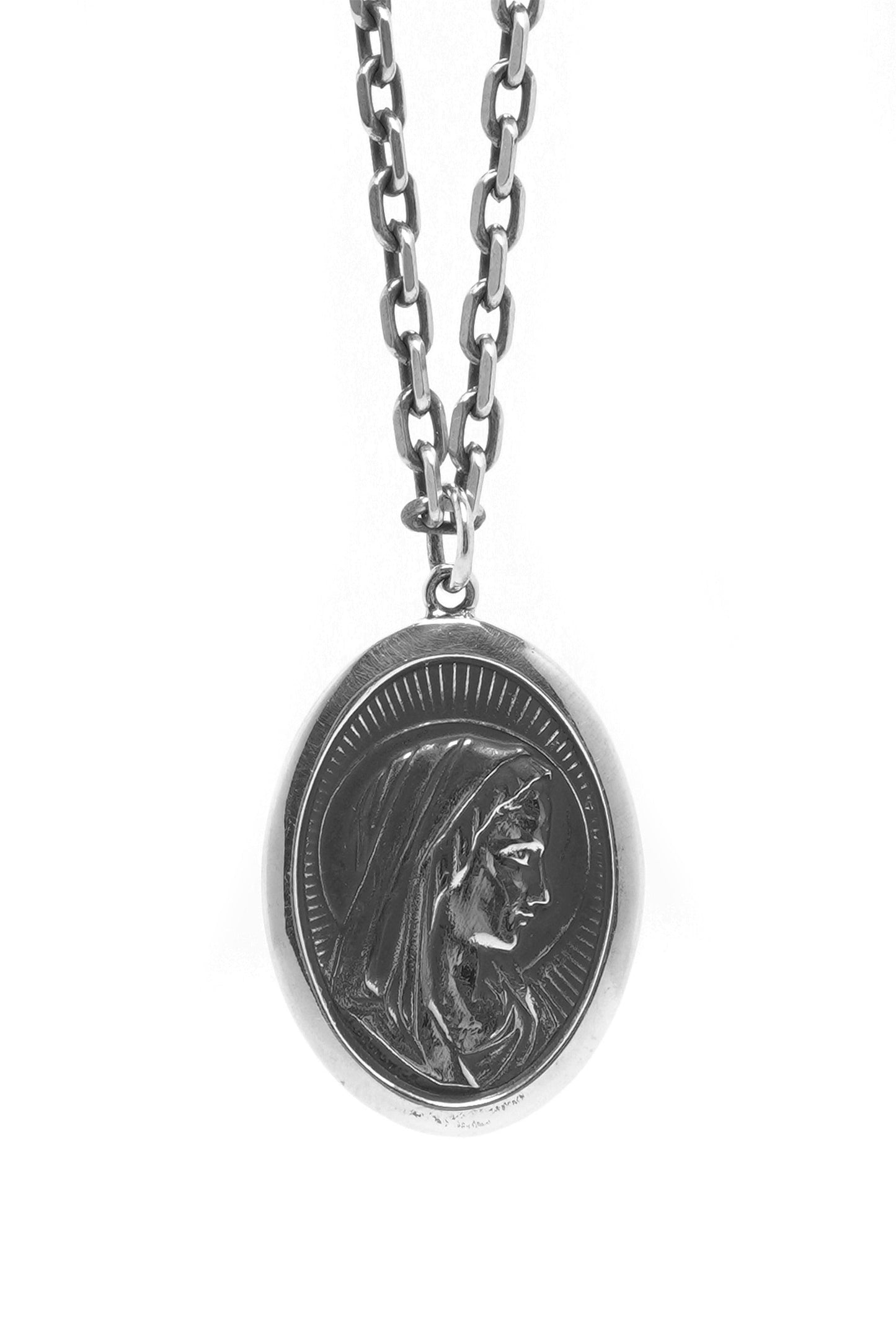 Retro 925 Silver Virgin Mary Couple Pendant