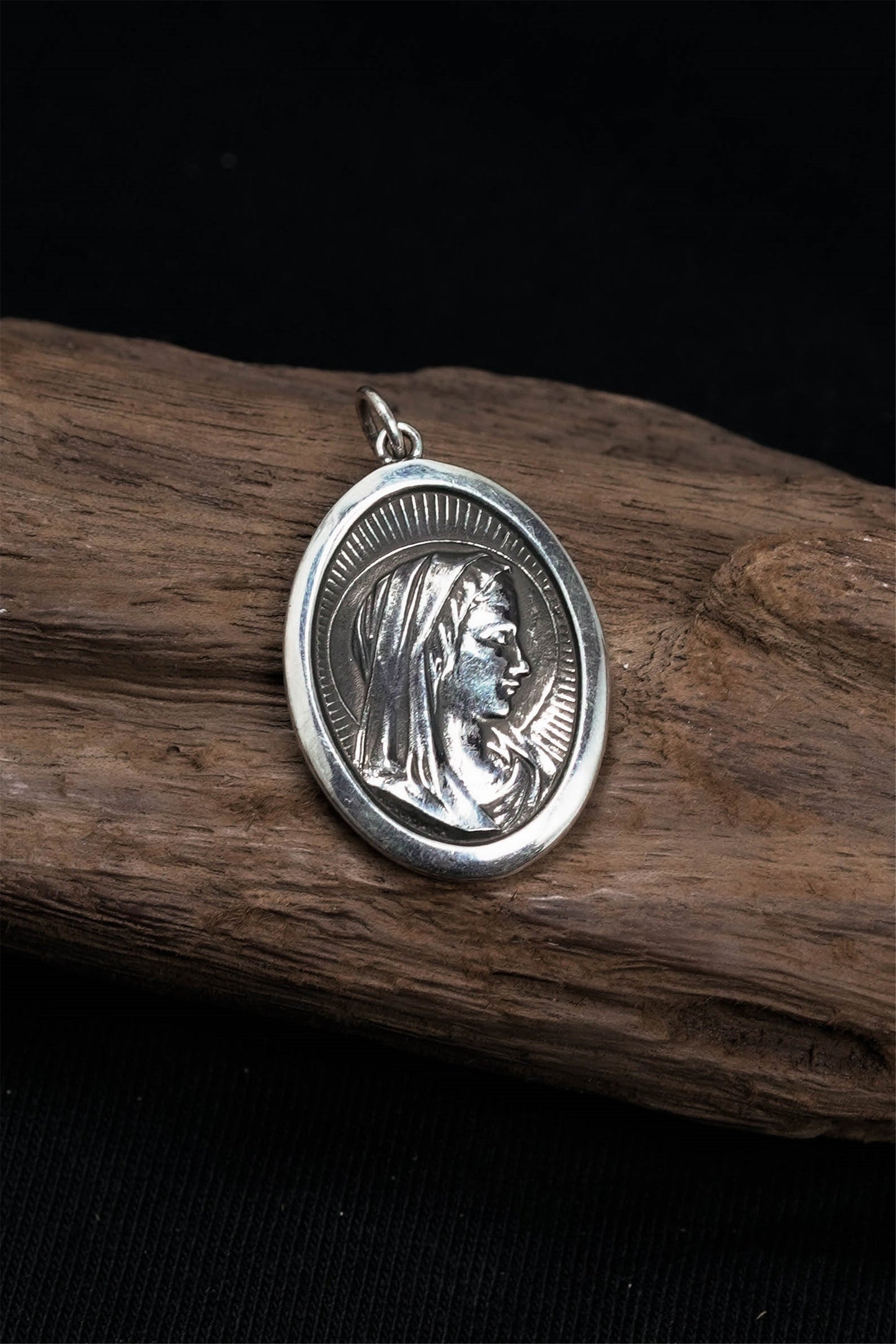 Retro 925 Silver Virgin Mary Couple Pendant