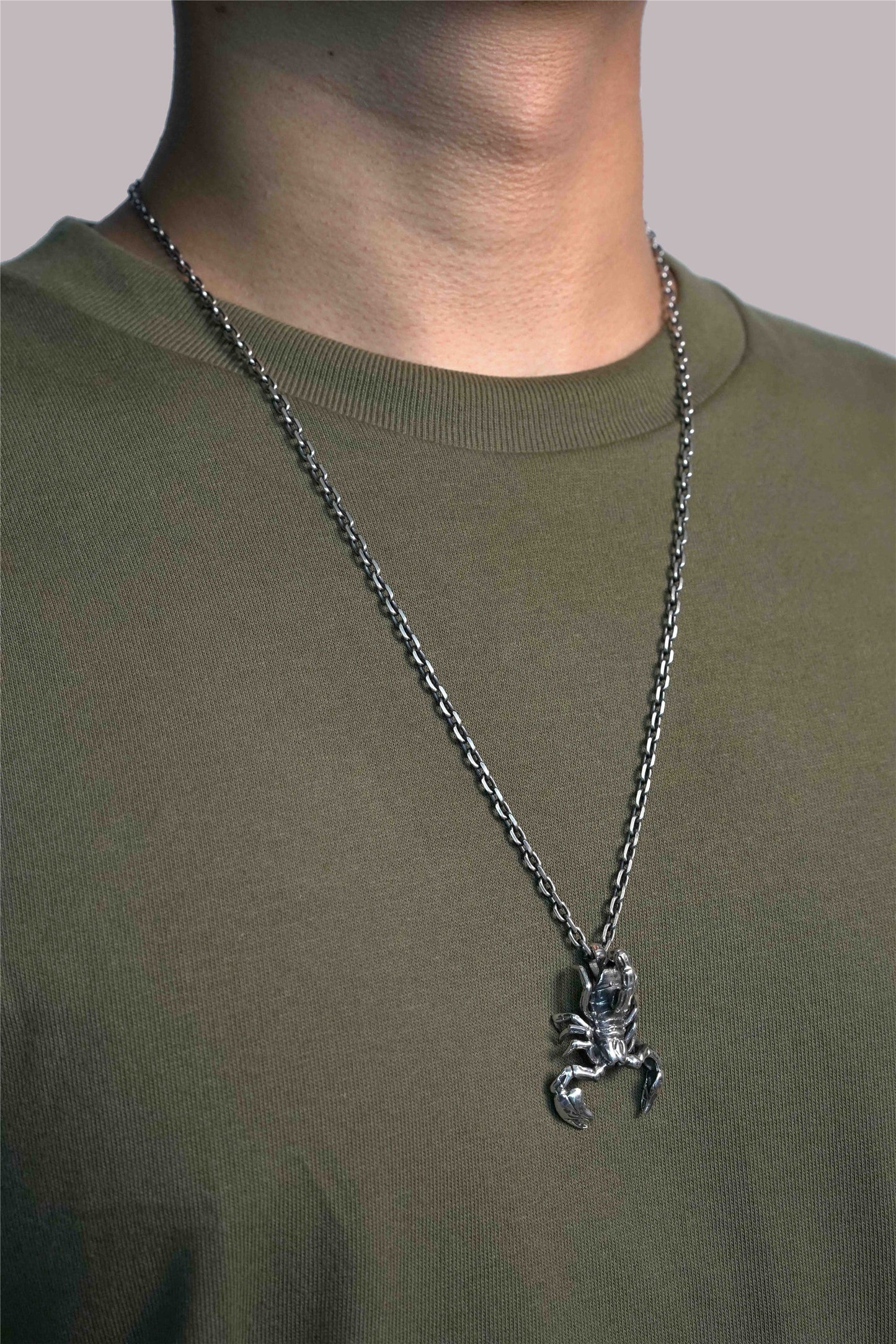 TS Hand Silver Retro Scorpion Pendant 925 Sterling Silver