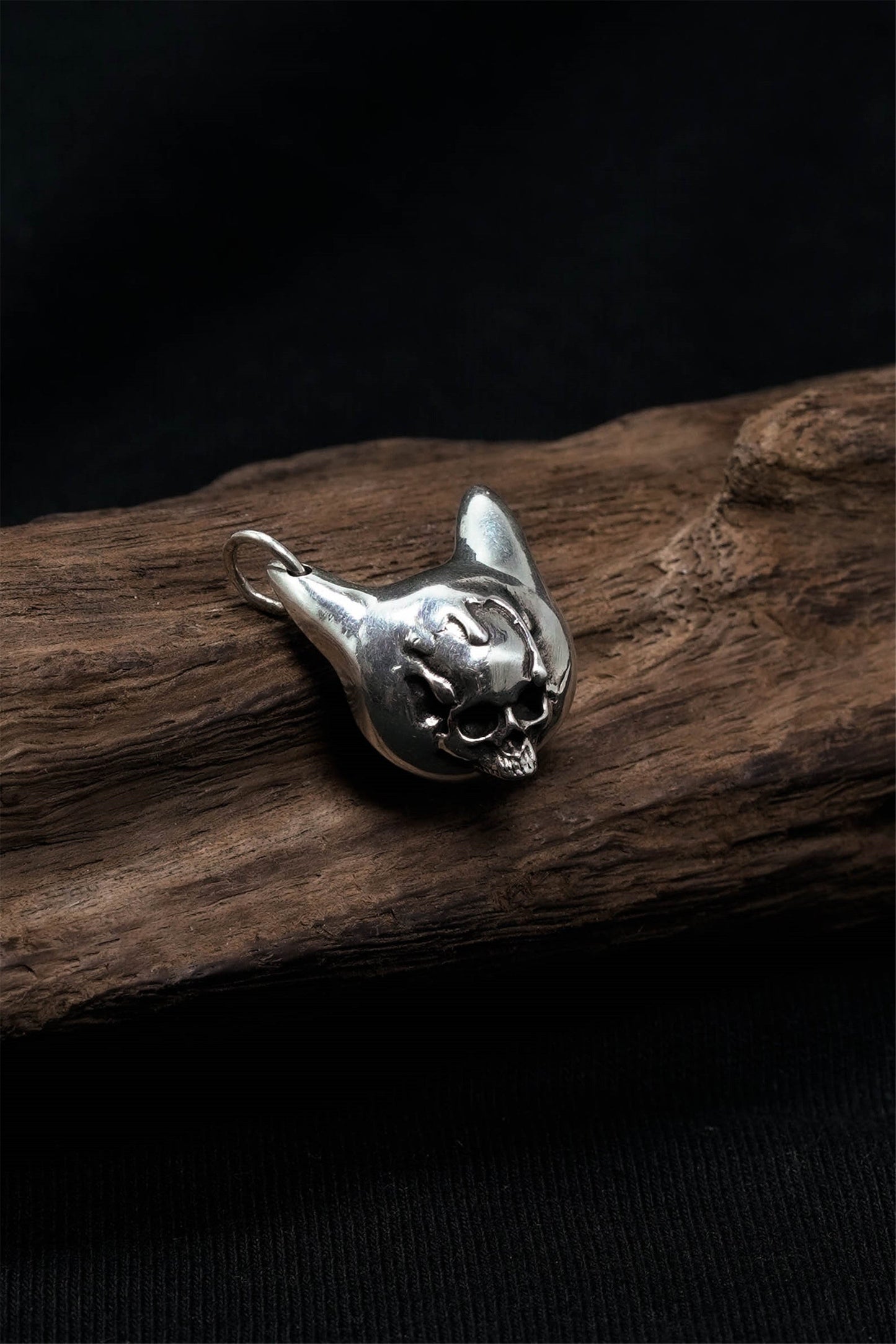 925 Sterling Silver Cat Head Pendant