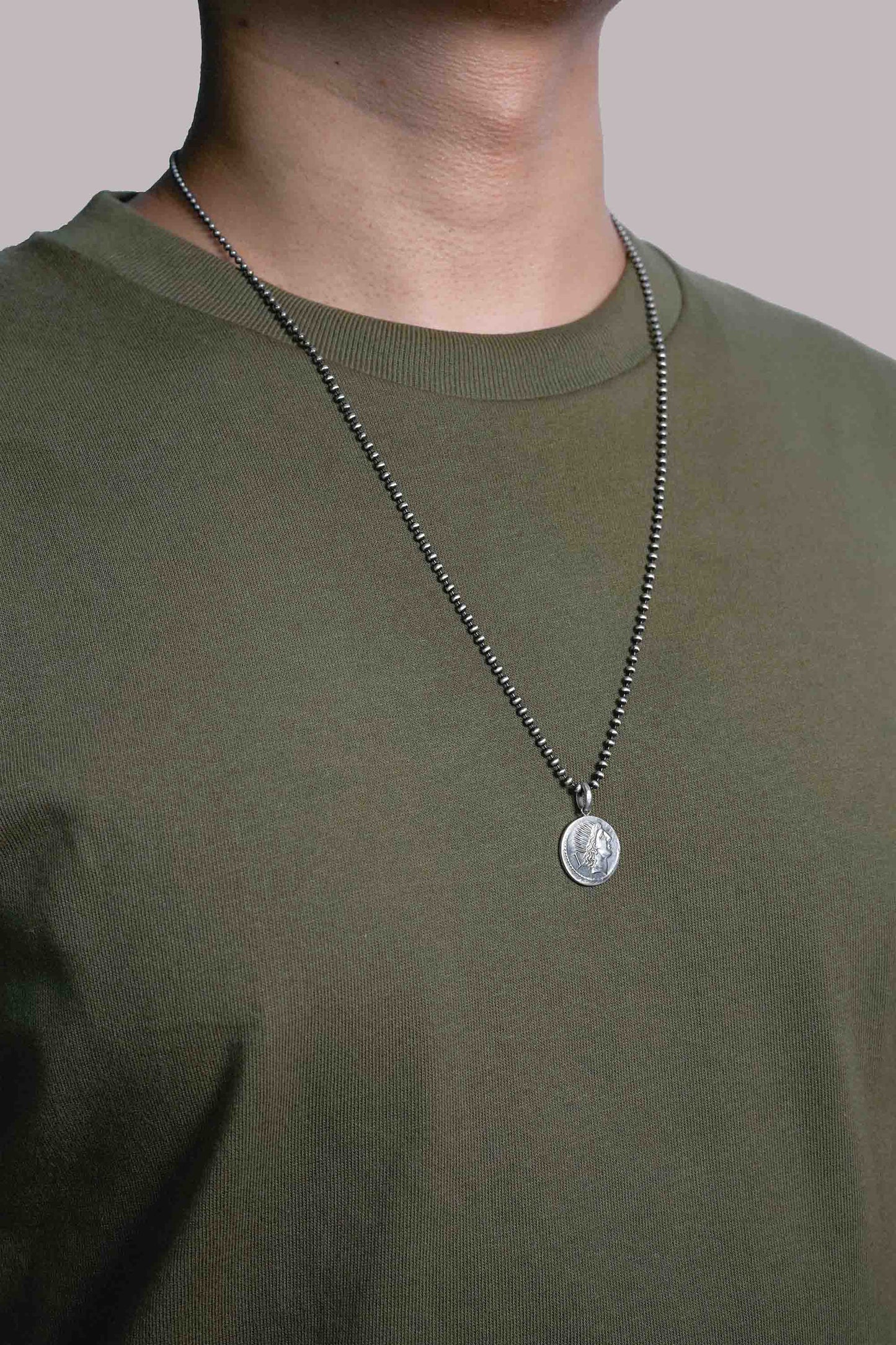 Retro 925 Sterling Silver Coin Pendant