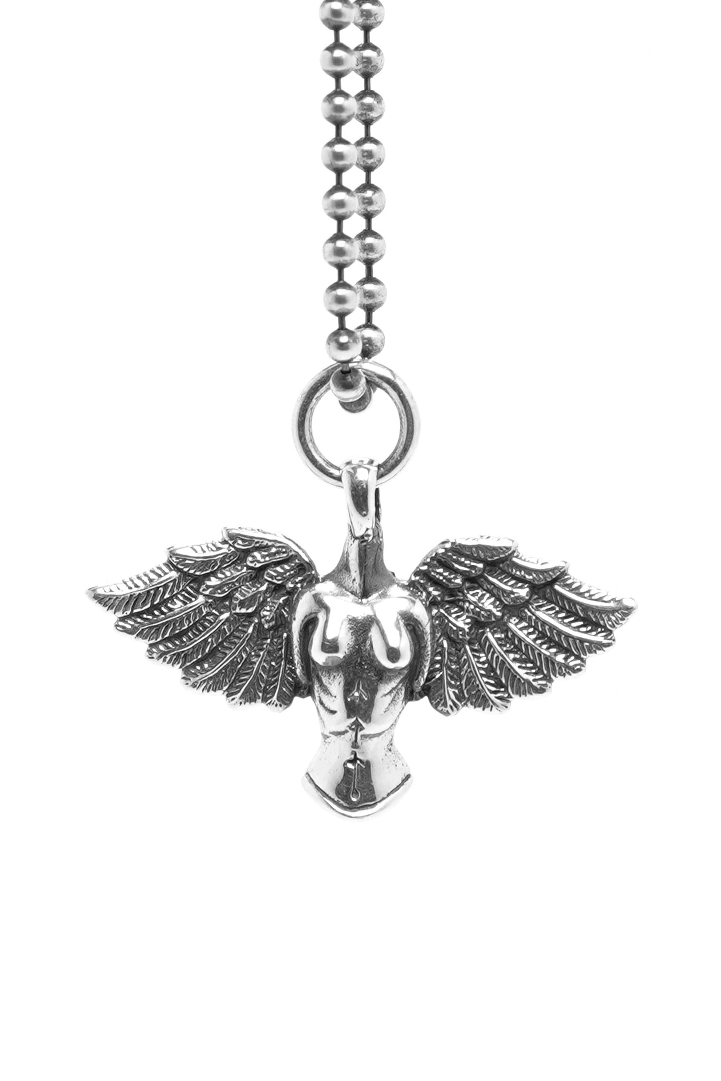 Retro Angel Wings 925 Silver Cross Pendant