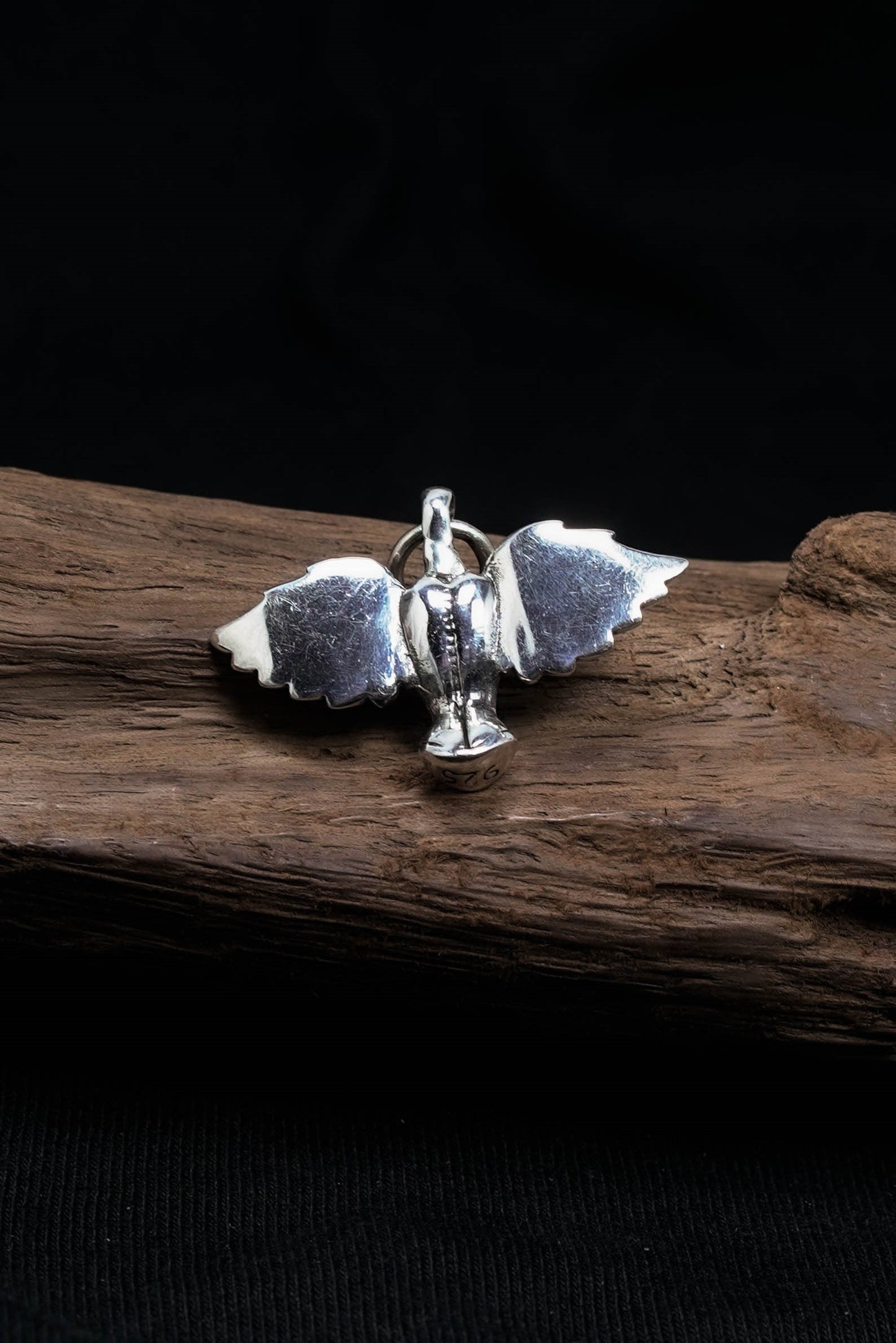 Retro Angel Wings 925 Silver Cross Pendant