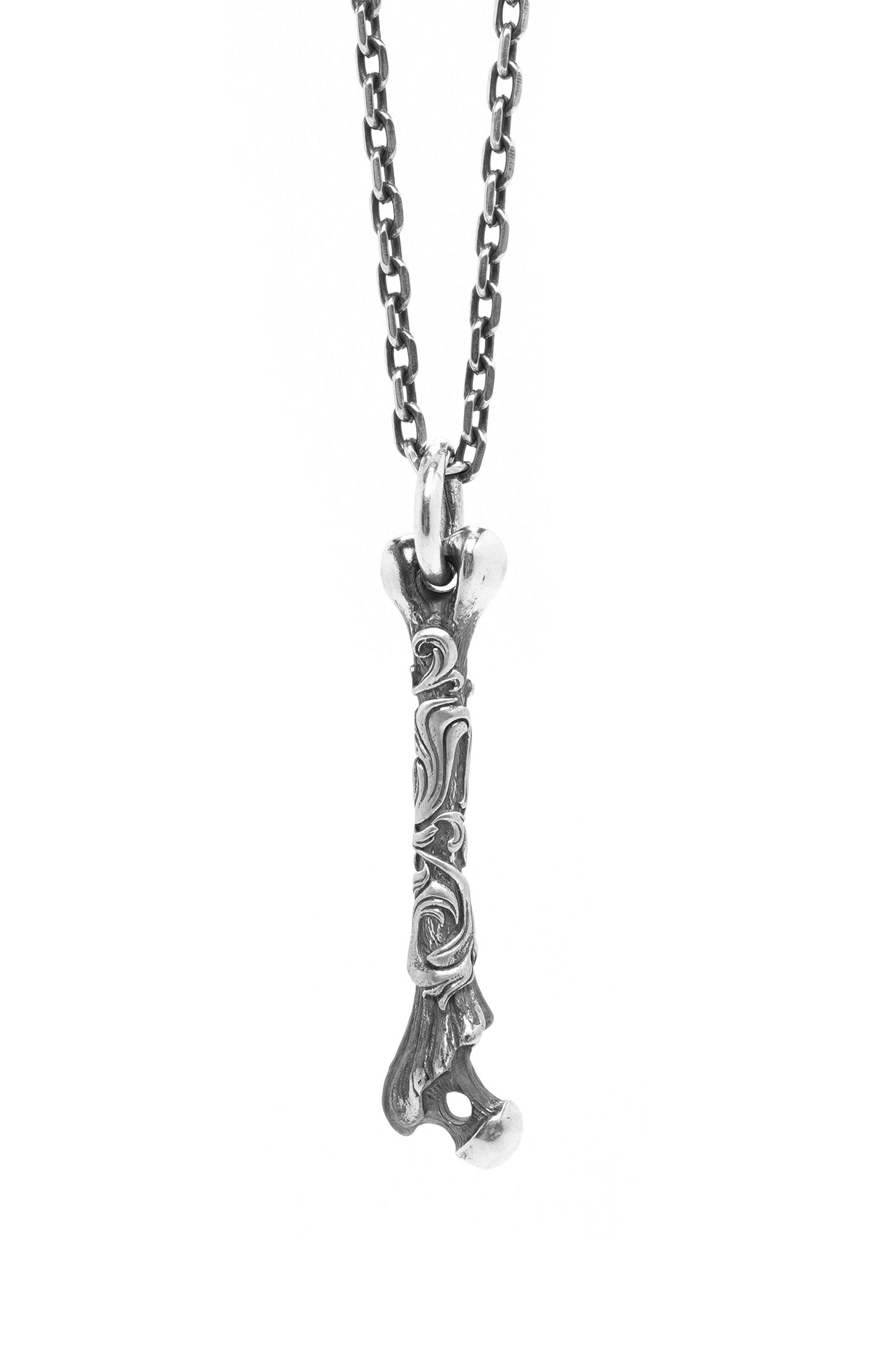 Retro Silver Animal Bone Pendant