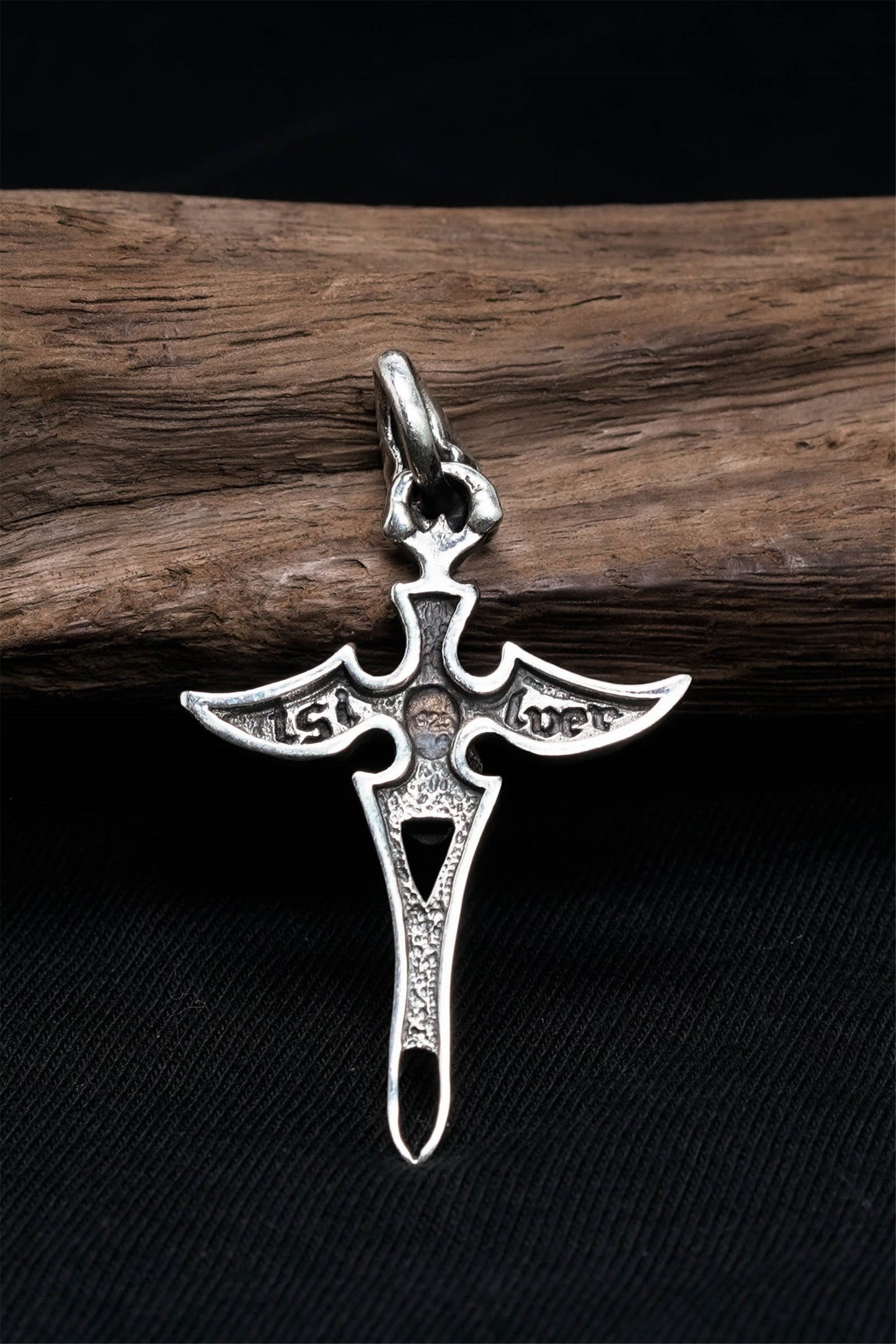 Retro Sterling Silver Cross Skull Pendant