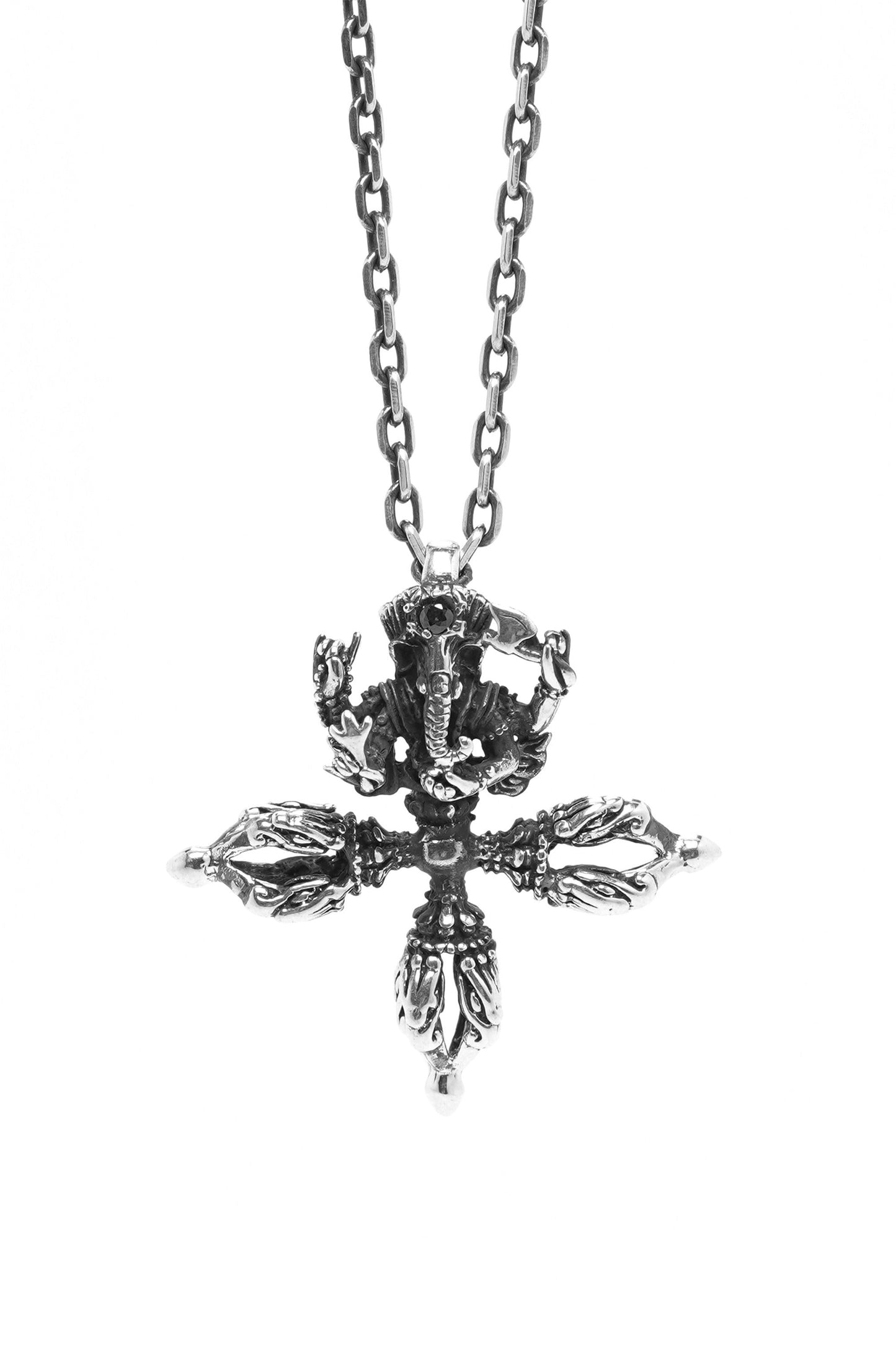Elephant Trunk Instrument Pendant Retro 925 Sterling Silver