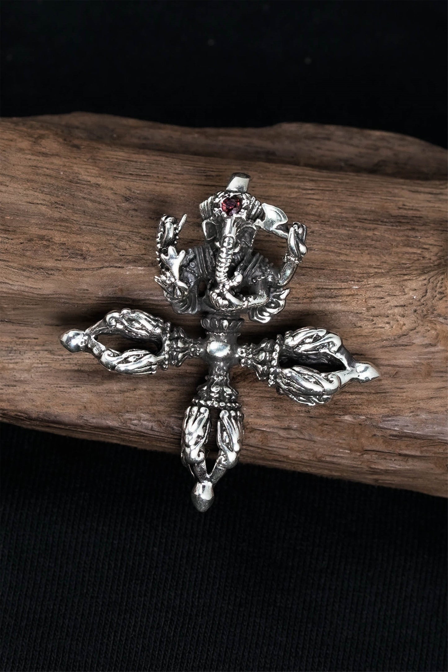 Elephant Trunk Instrument Pendant Retro 925 Sterling Silver