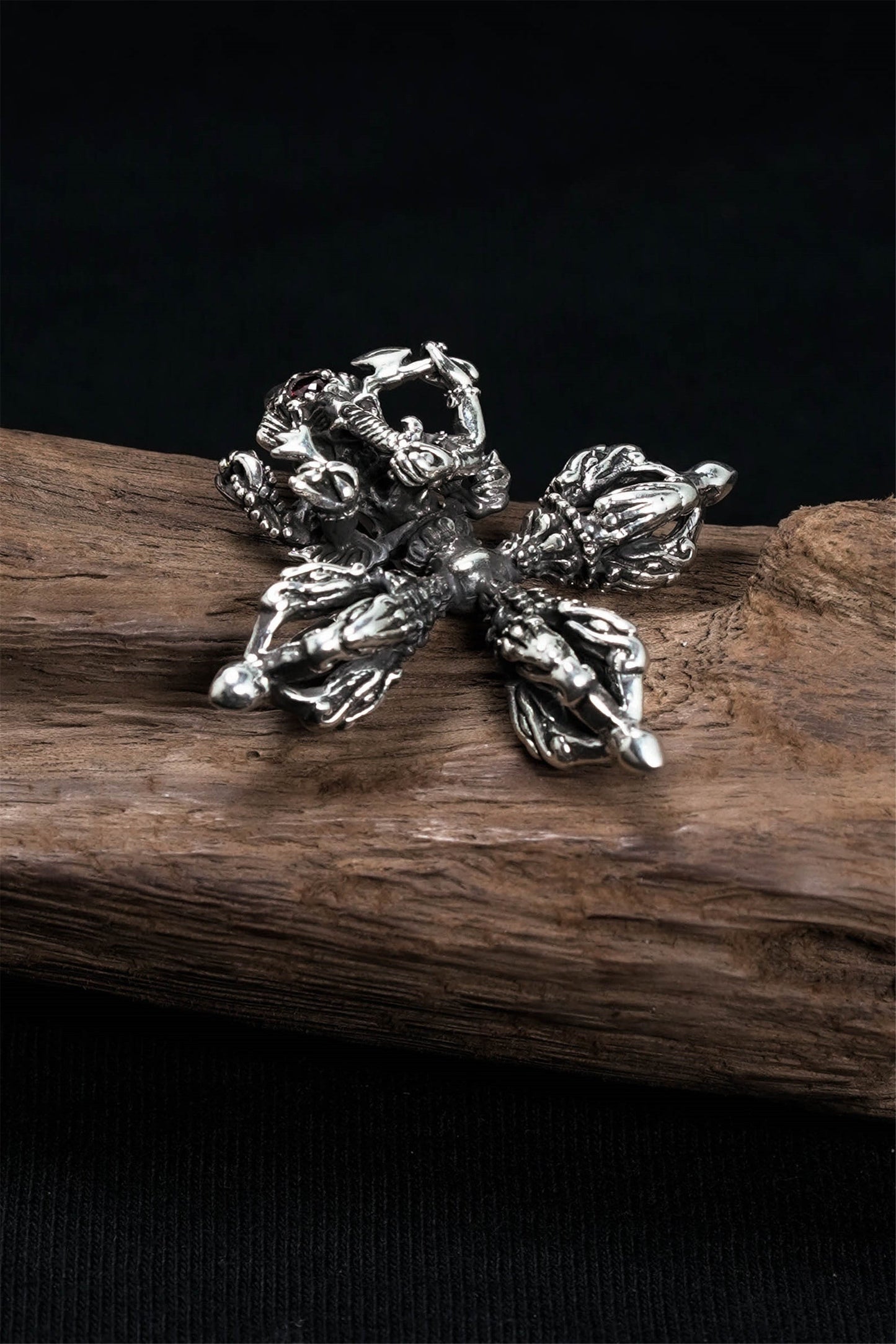 Elephant Trunk Instrument Pendant Retro 925 Sterling Silver