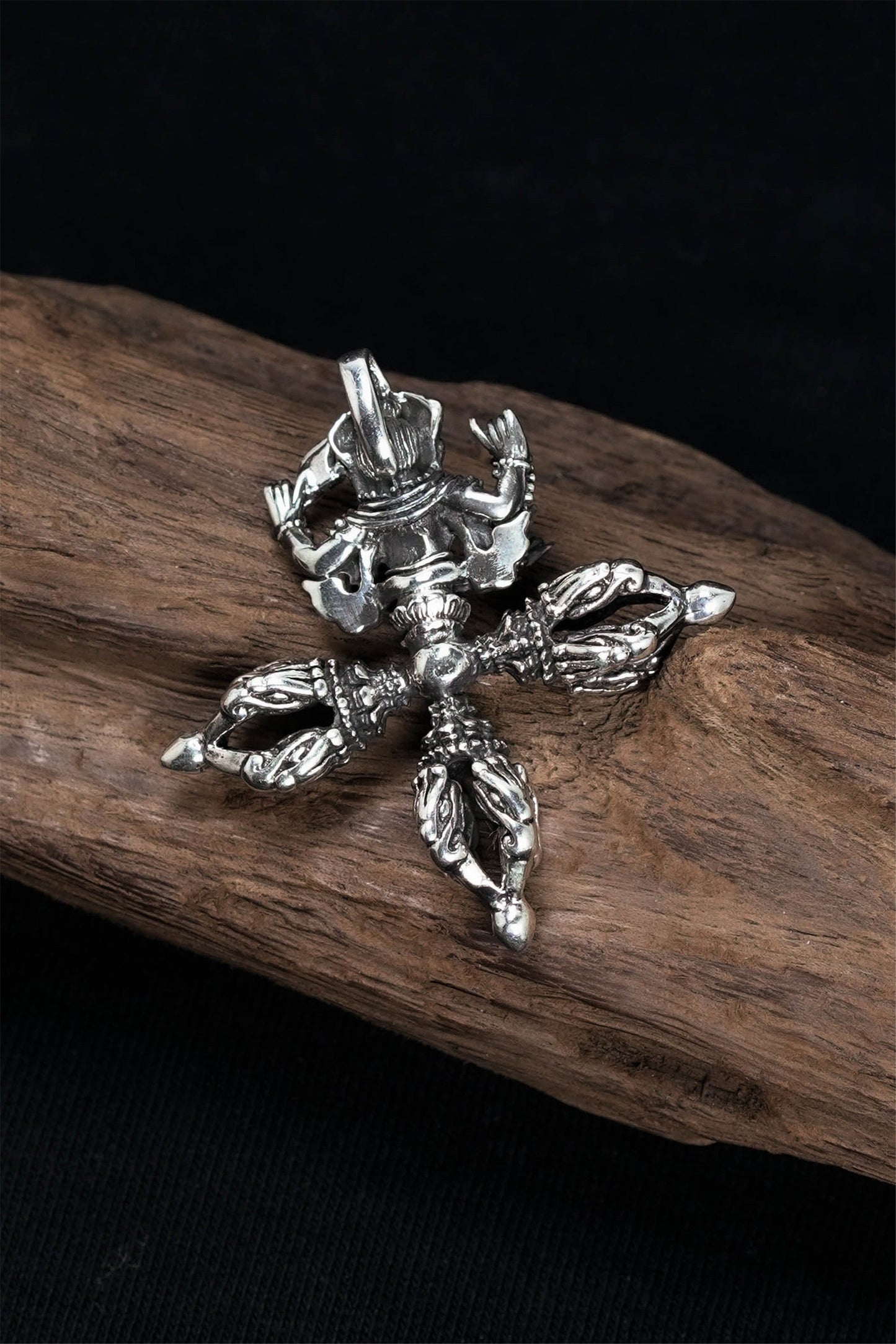 Elephant Trunk Instrument Pendant Retro 925 Sterling Silver