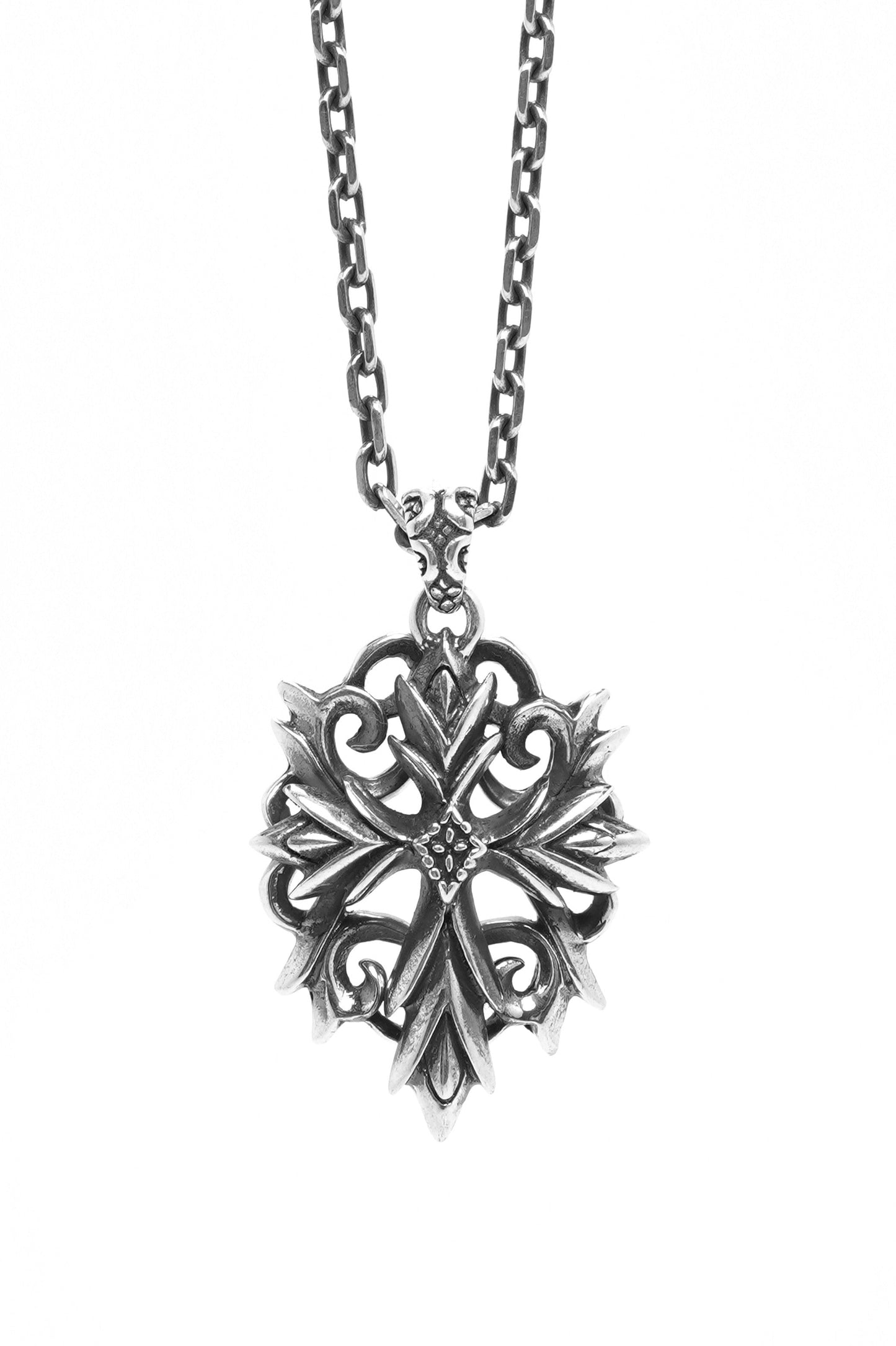 Double Cross Pendant Retro 925 Sterling Sliver