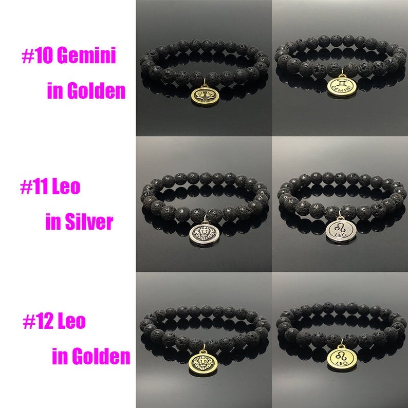 Zodiac Volcano Lava Stretchy Bracelet, Horoscope HD Bracelet