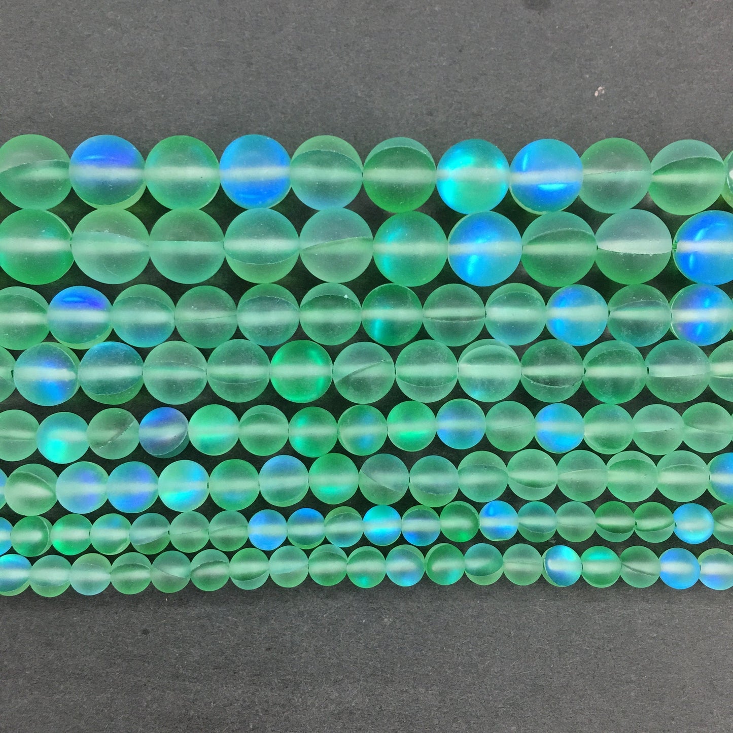Green Quartz or Matted AB Crystal Quartz Bead