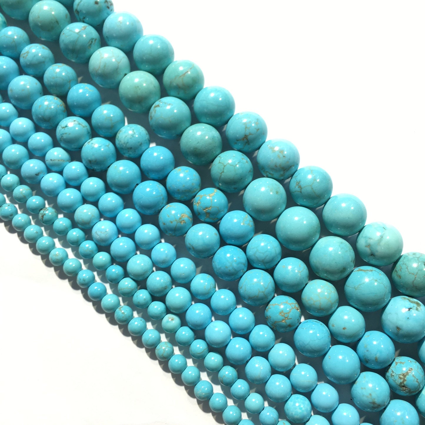 Natural Blue Pattern Turquoise Round Bead