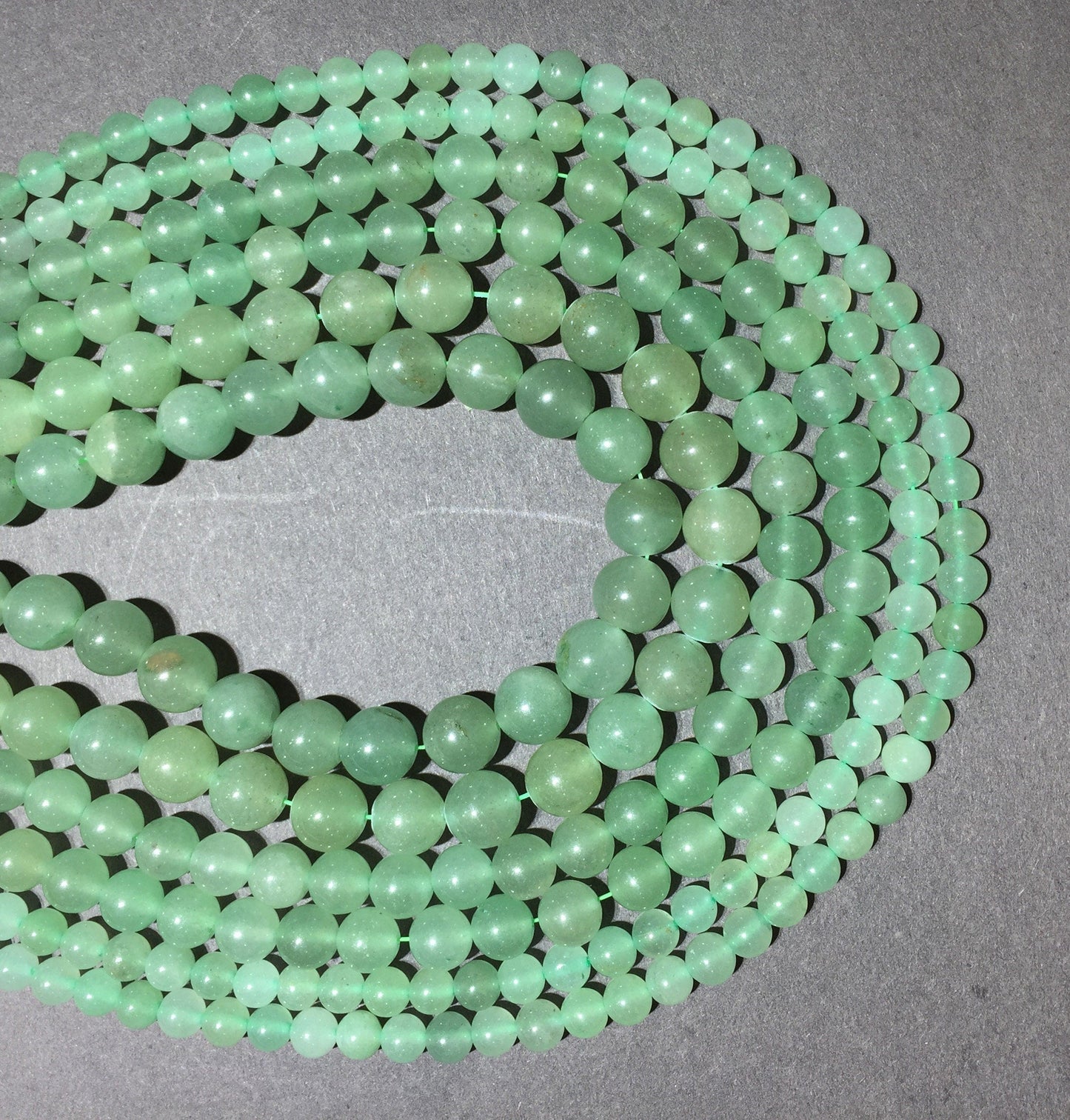 Natural Green Adventurine Jade Round Beads